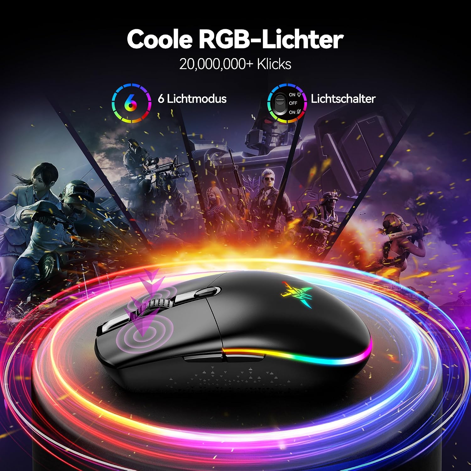 Detalle de TECKNET Kabellose Gaming-Maus 72 g
