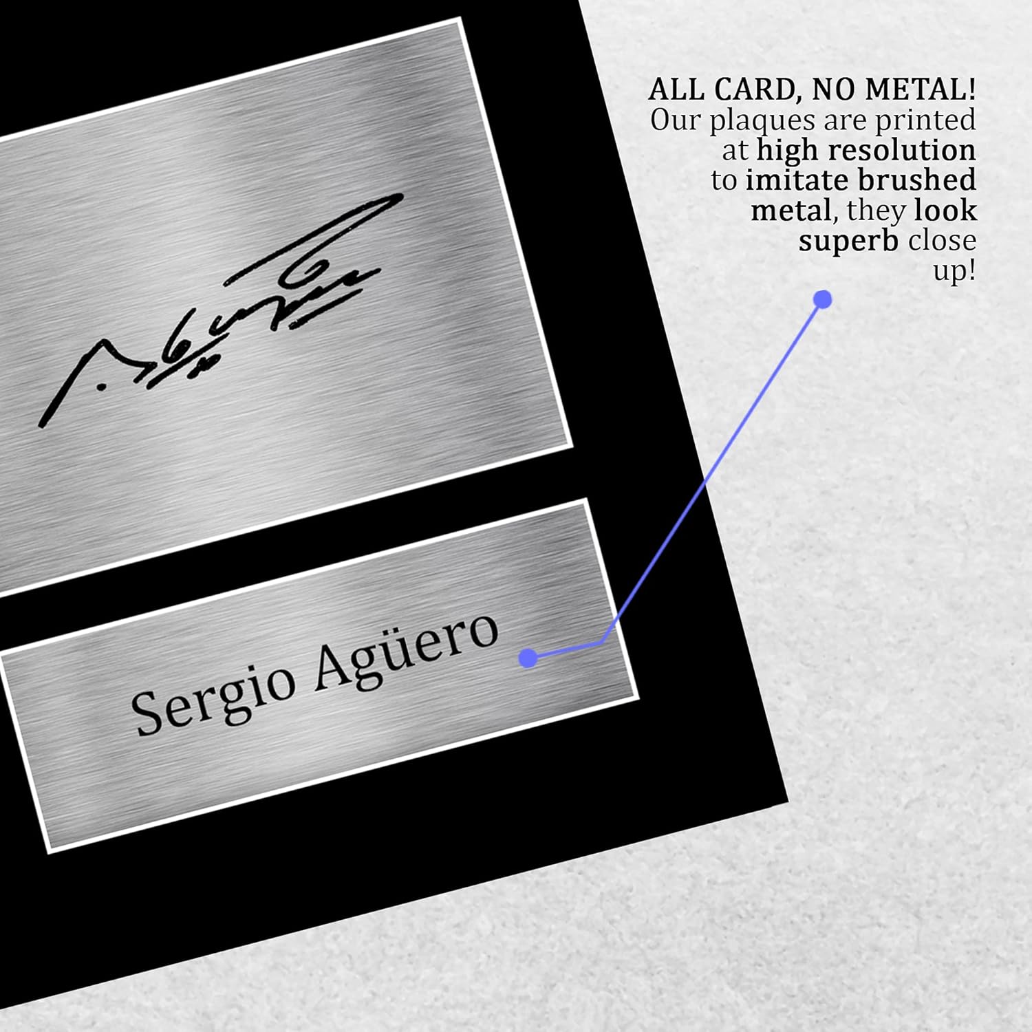 Thumbnail 4 de HWC Trading Sergio Aguero gift signed A4 printed autograph Manchester City display