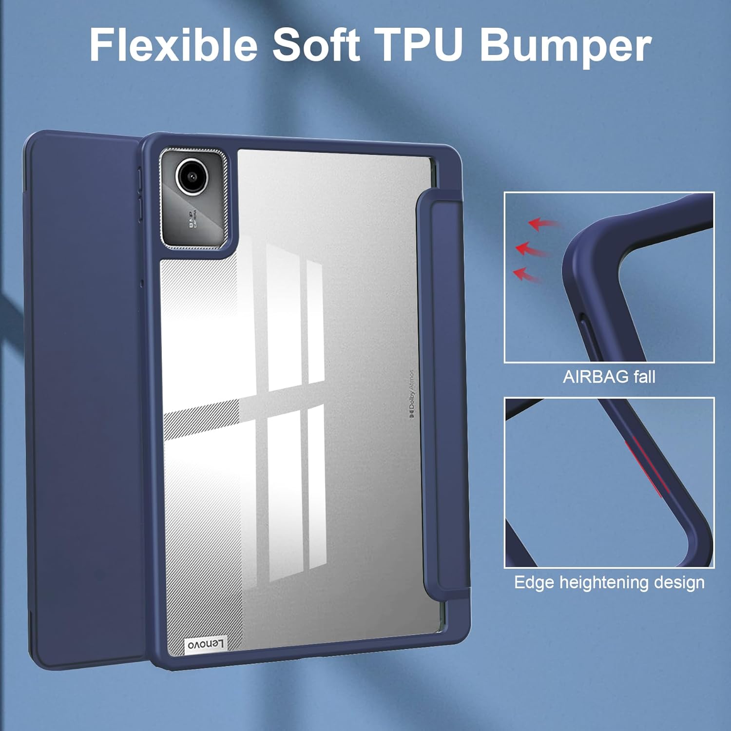 Thumbnail 3 de idudao Premium Hybrid Case for Lenovo Tab M11 TB330FU (11 inch, 2024) in Dark Blue