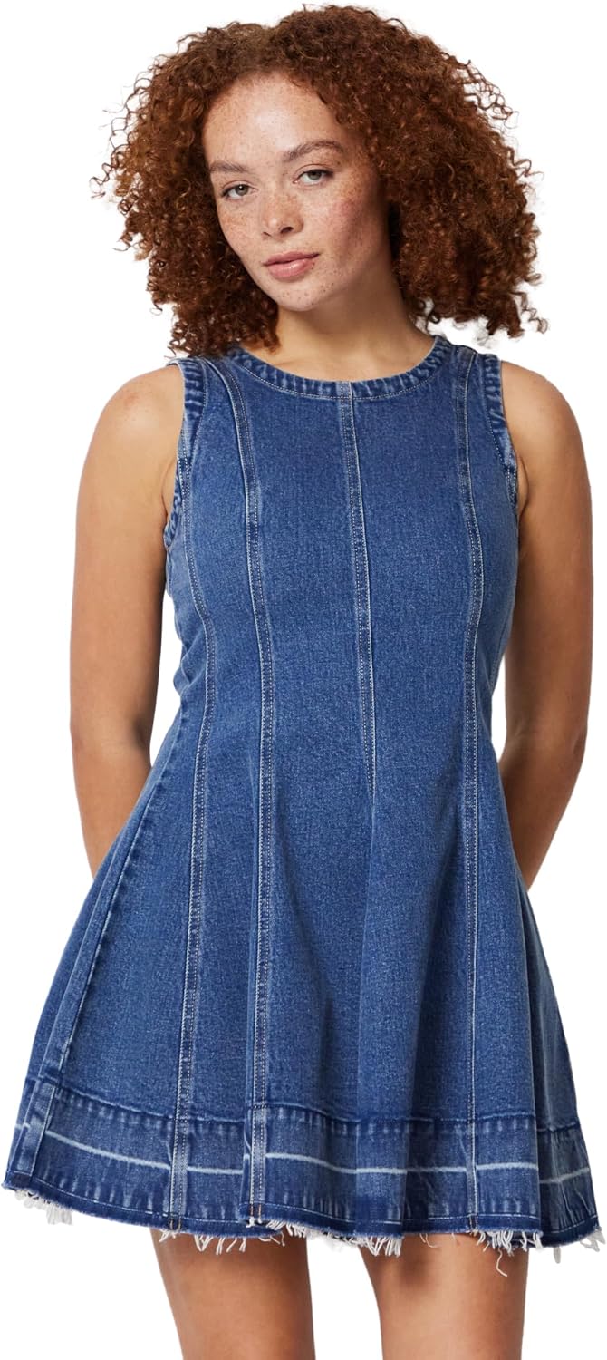 Detalle de Amazon Essentials Women's Fit & Flare Denim Mini Dress