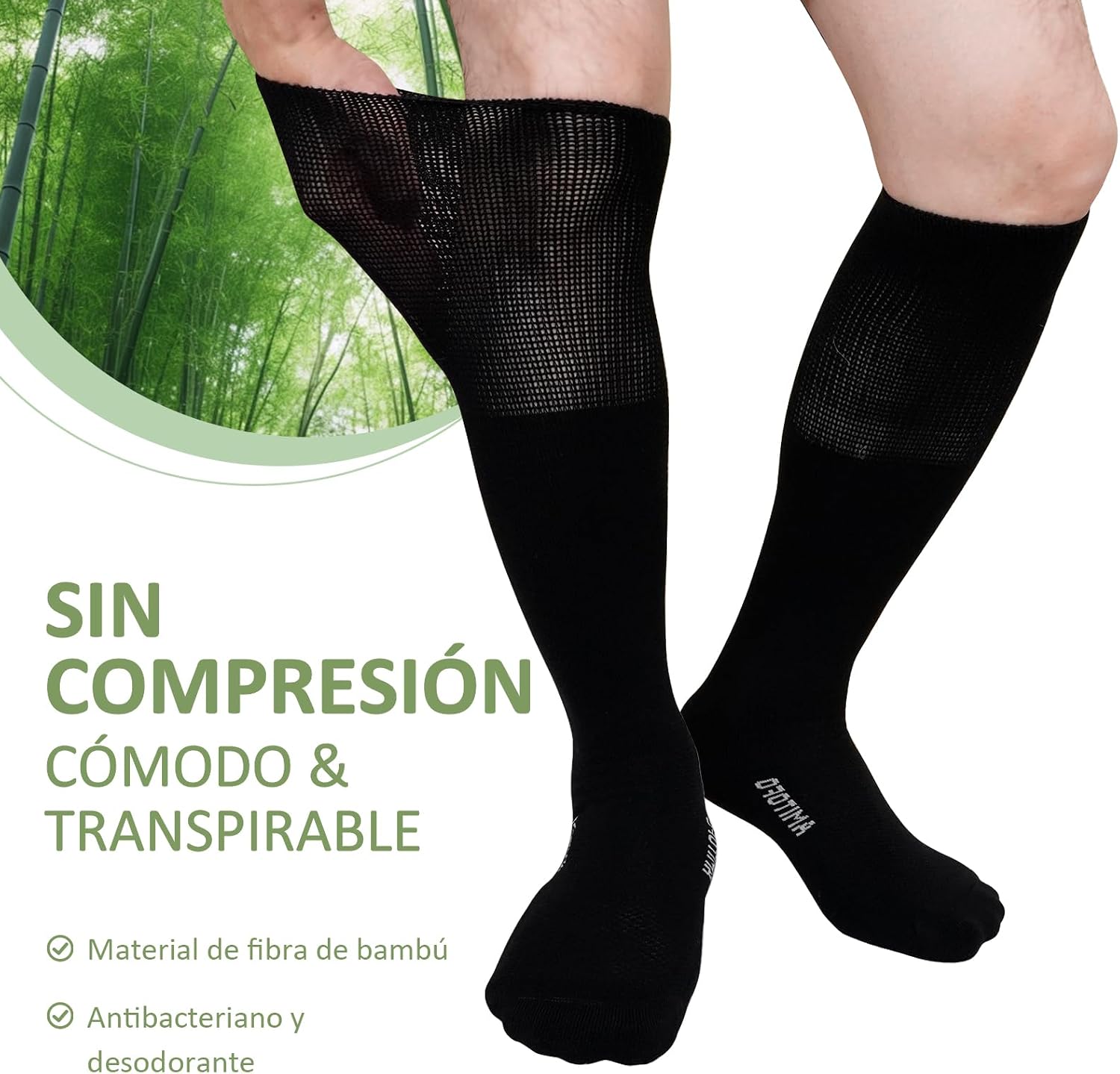 Thumbnail 3 de LOFIR Calcetines Diabéticos Hasta la Rodilla 2 pares