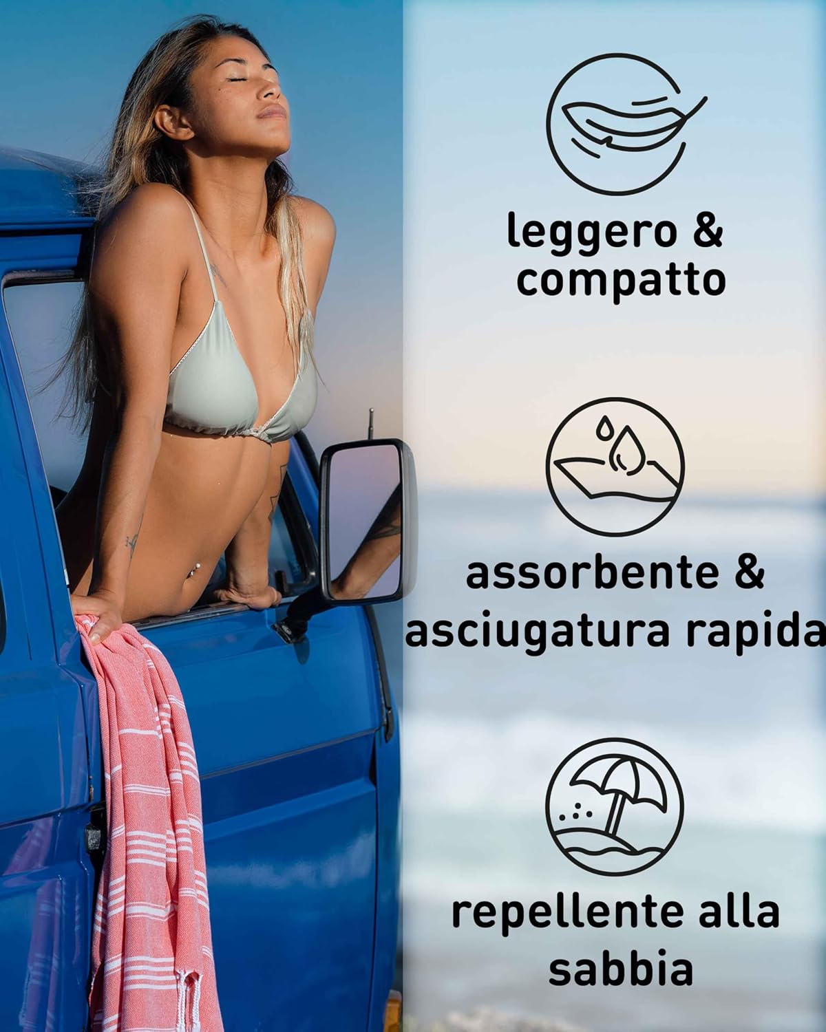 Thumbnail 5 de Fit-Flip Telo hammam Corallo 200x200cm