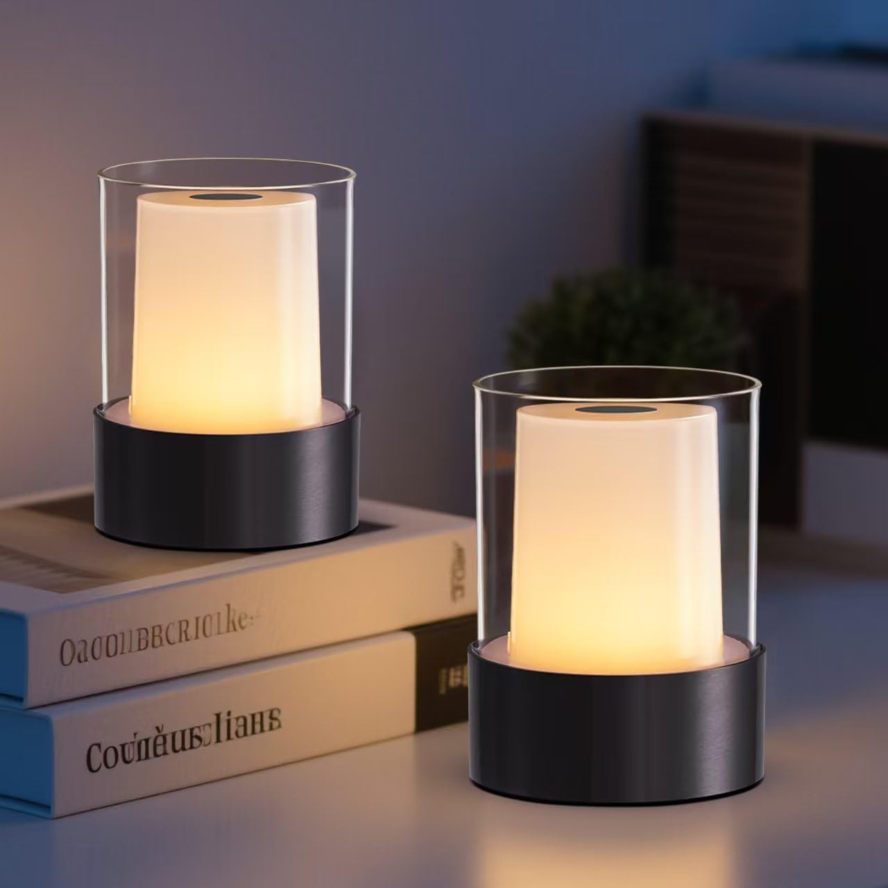 Detalle de PUSU CA007 Rechargeable Table Lamp Set of 2, Cordless Touch Dimming