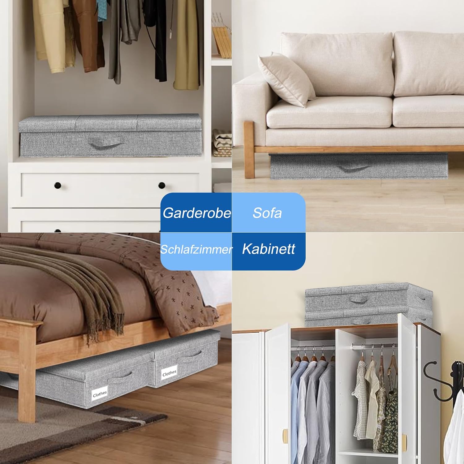 Detalle 2 de JUPELI Unterbett-Box 15 cm hoch, 2er-Set