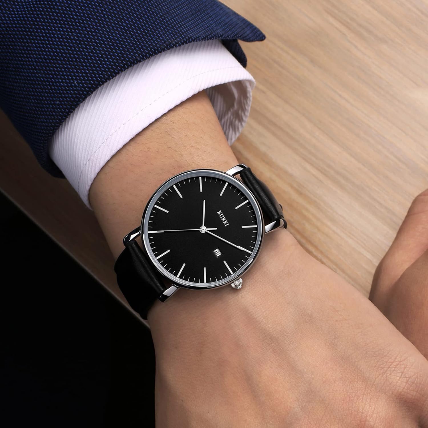 Detalle de BUREI Montre Quartz Ultra-Fine 30M