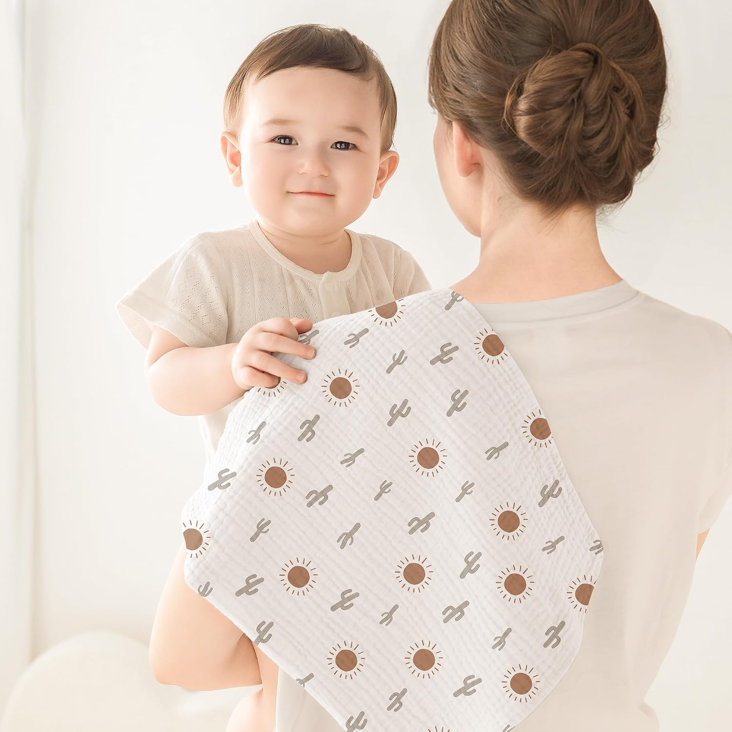 Detalle de Susurration 100% cotton baby muslin cloths (60 x 60 cm) – 8 pack