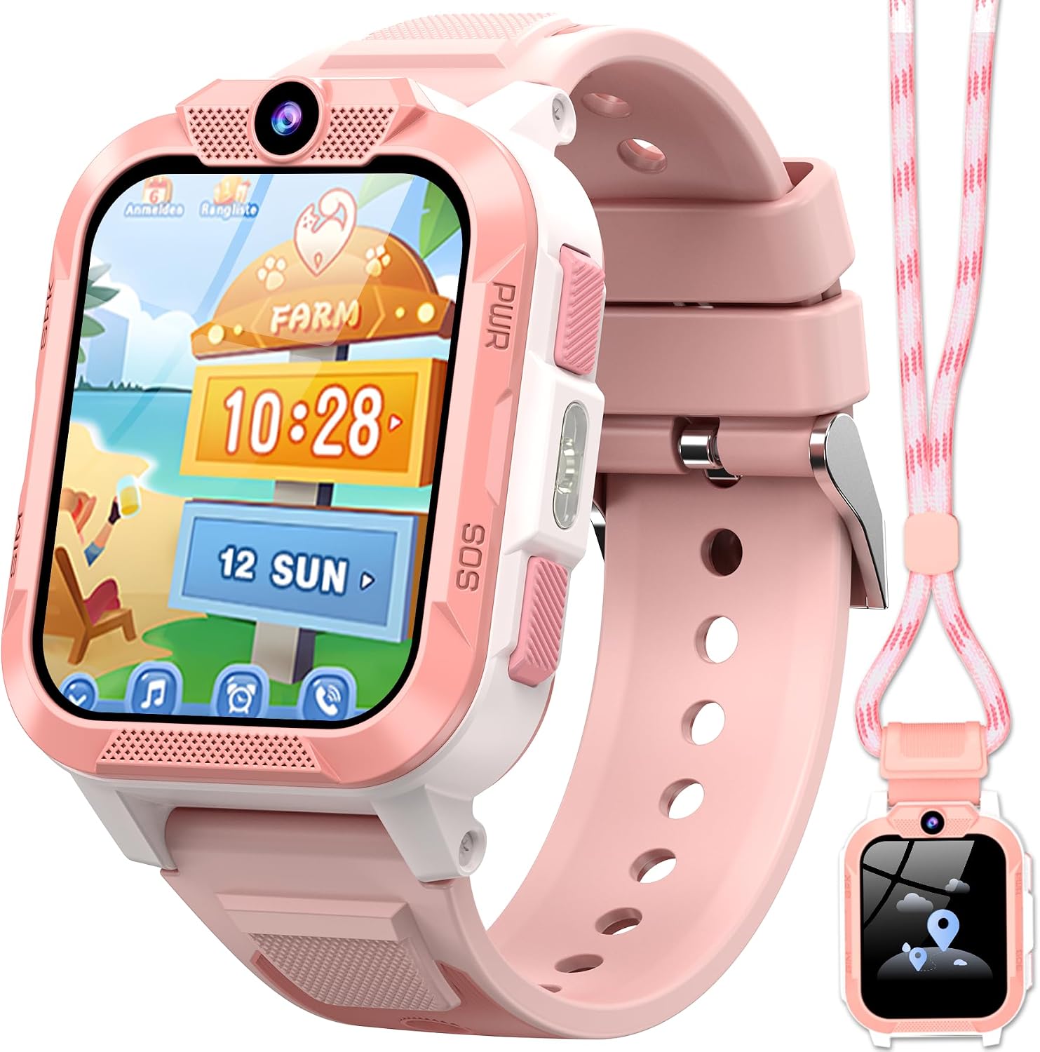 Detalle de IOWODO Montre Connectée Enfant 4G avec GPS et Écran HD 1,85" – SOS, Mode École et IP68