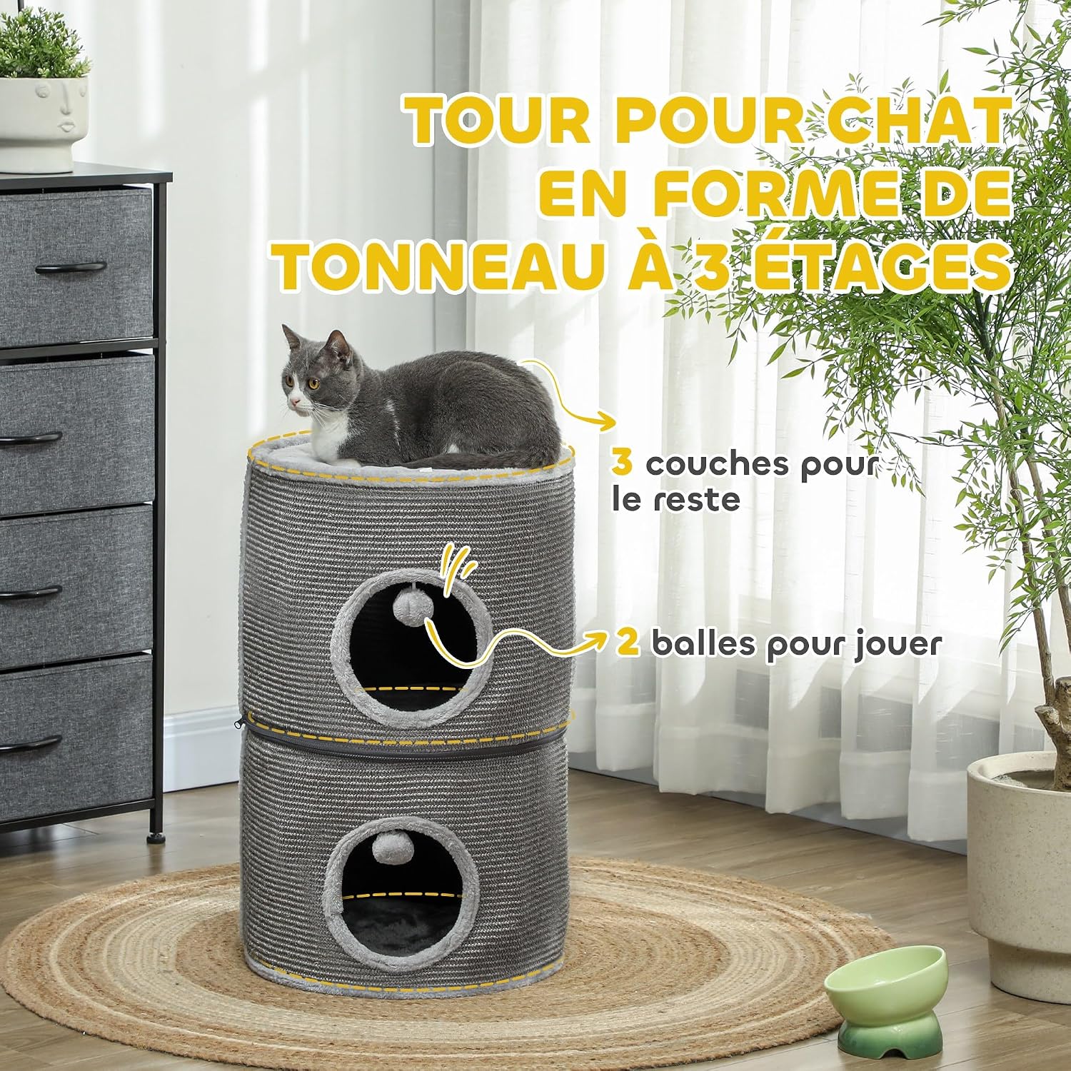 Thumbnail 3 de Pawhut Tour pour Chat modulable