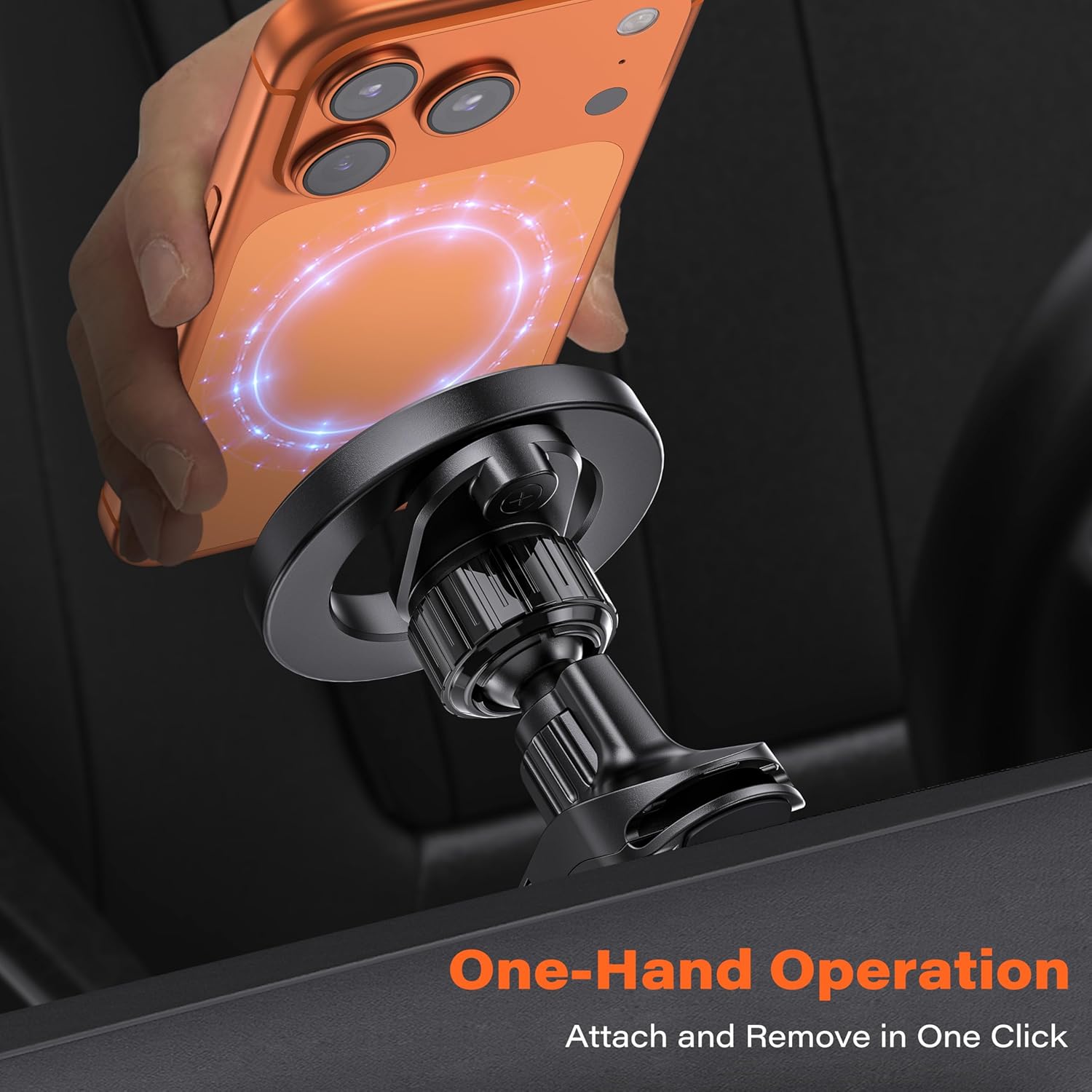 Thumbnail 6 de APPS2Car MagSafe Car Mount: 360° Rotating, Round Vent Compatible Phone Holder