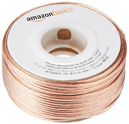 Amazon Basics Cable para Altavoces, 30.48 m, Bronce 📢