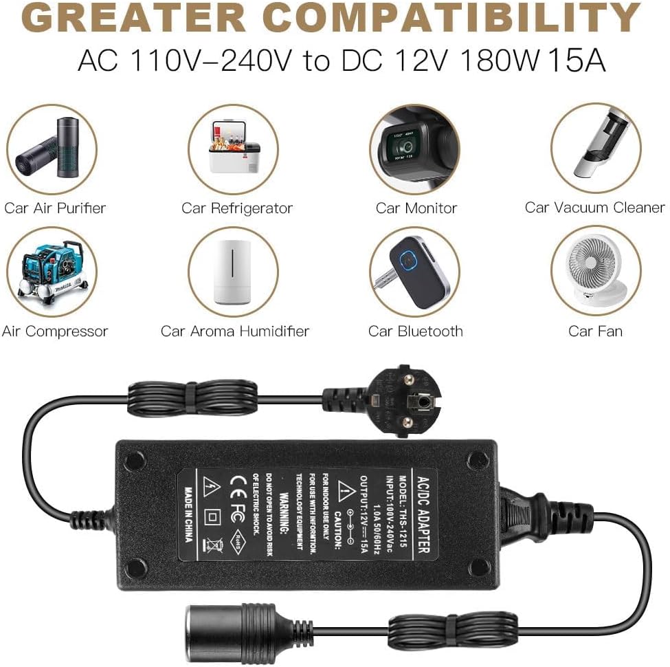 Thumbnail 3 de Adiwo convertitore da 240V a 12V AC-DC 12V 15A 180W per accendisigari auto