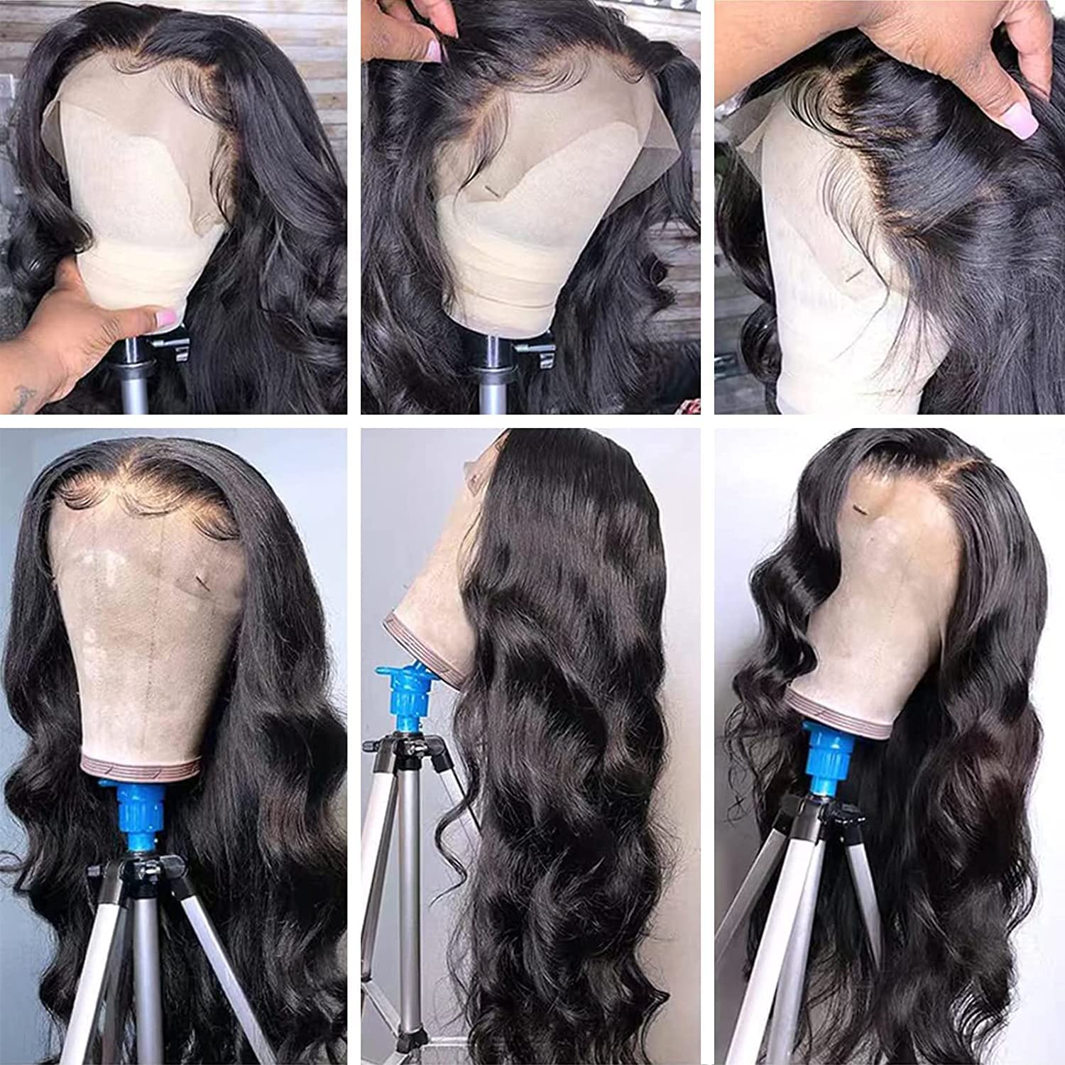Detalle 2 de padise 30-Inch 13x6 Lace Front Body Wave Human Hair Wig (200% Density, HD Transparent Lace, Pre-Plucked, Glueless)