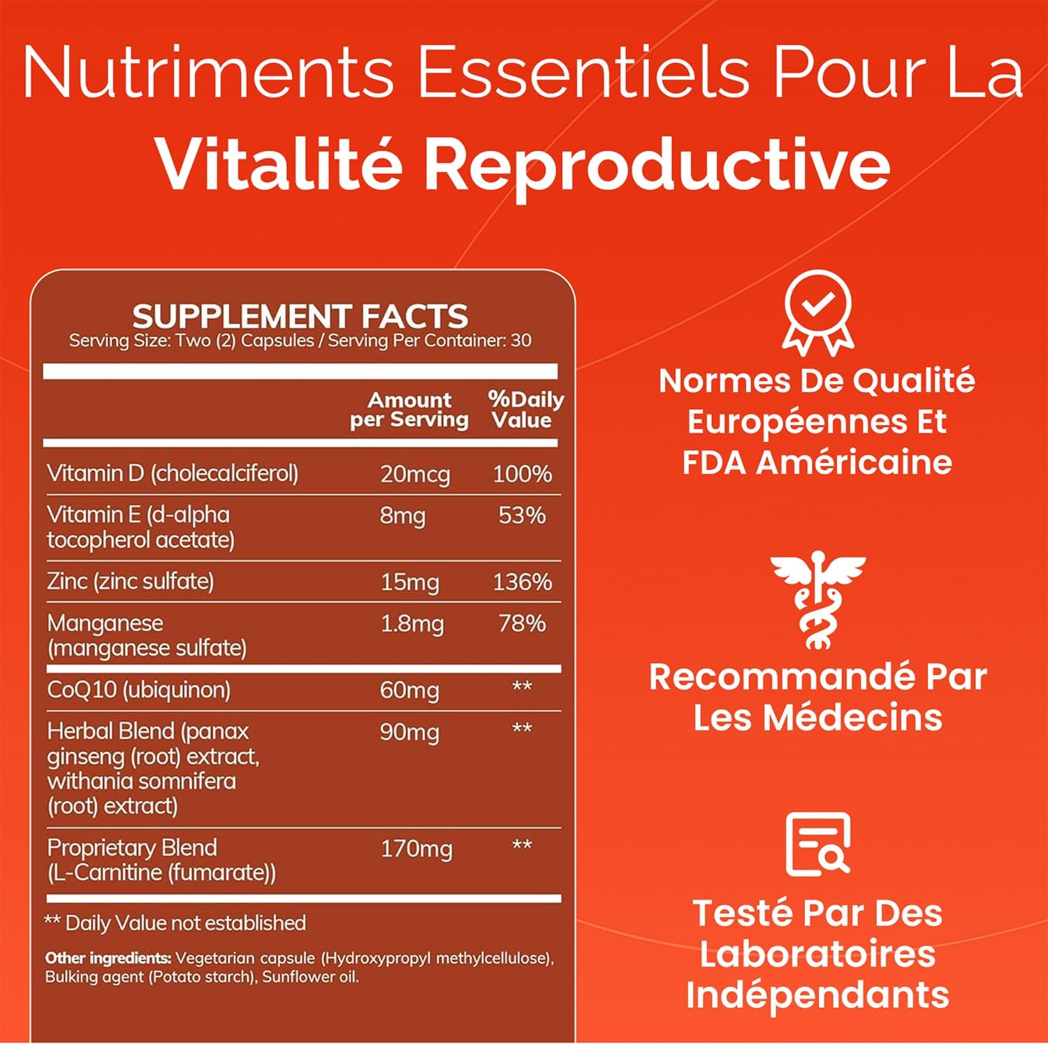 Detalle de CONCEIVE PLUS Motiliteitsondersteuning, 60 capsules voor mannelijke vruchtbaarheid