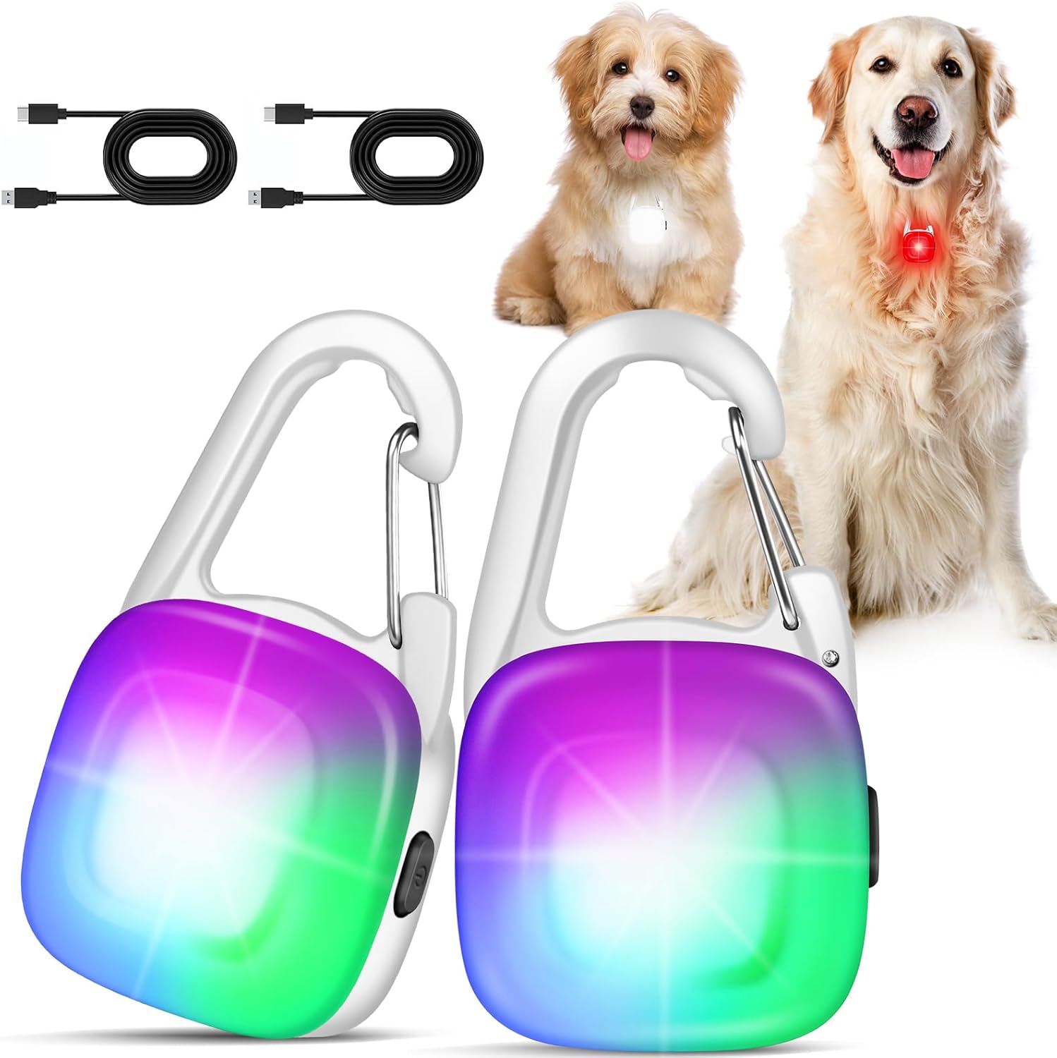 Dog Lights for Night Walking 2-pack LED clip-on 🐕