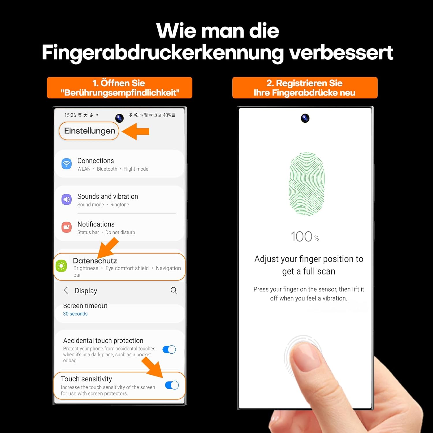 Thumbnail 6 de LϟK Galaxy S24 Ultra Panzerglasfolien 2er-Pack