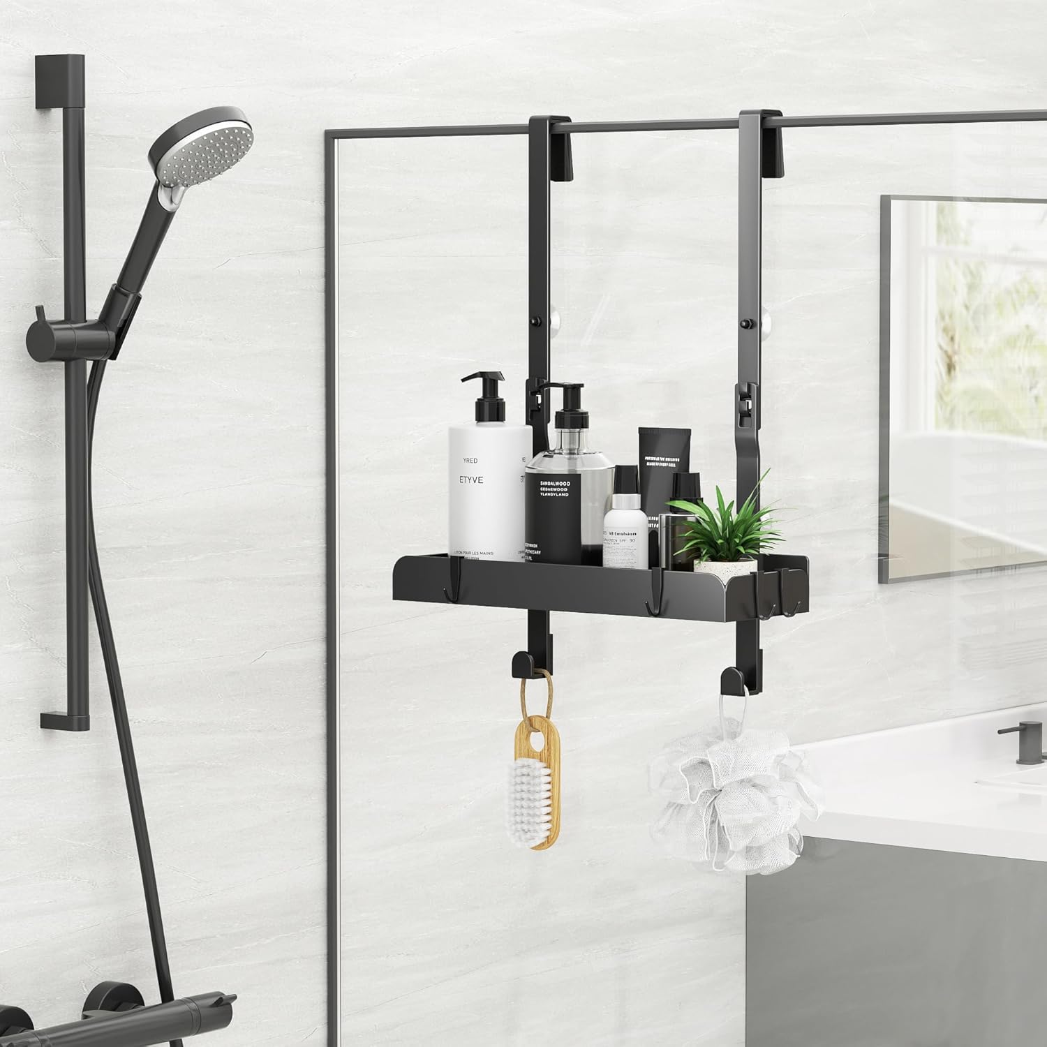 Thumbnail 5 de pickpiff Duschregal ohne Bohren mit 4 Haken, 31,2 x 10,5 cm – Duschablage zum Aufhängen