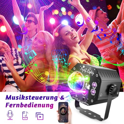 Thumbnail 7 de Nauotk 5 in 1 Diskolicht Partylicht – Musikgesteuerte Discokugel mit 64 Effekten