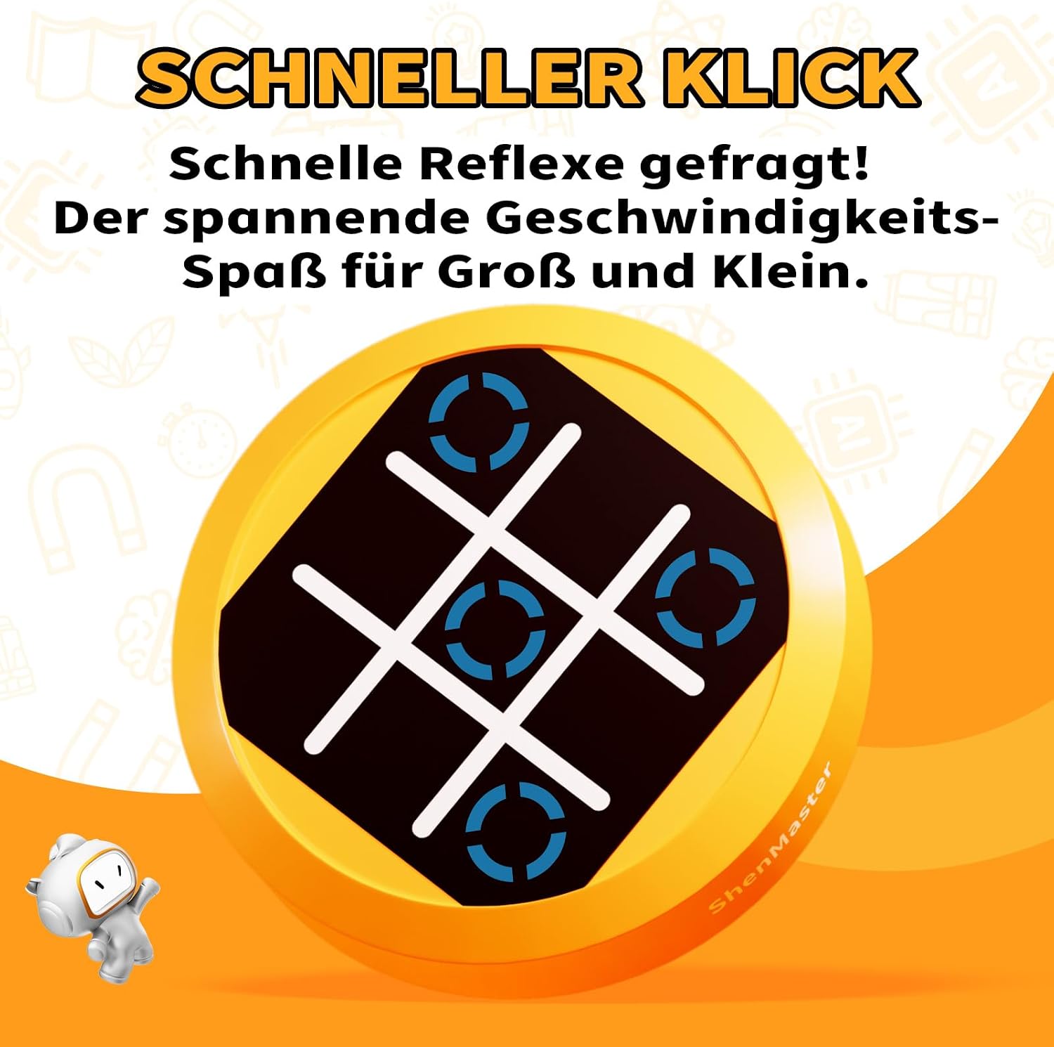 Thumbnail 4 de Elektronisches Tic Tac Toe Spiel 4-in-1 Handheld‑Konsole – Reise‑Puzzlespiel mit Memory Flash & Maulwurf-Schlag