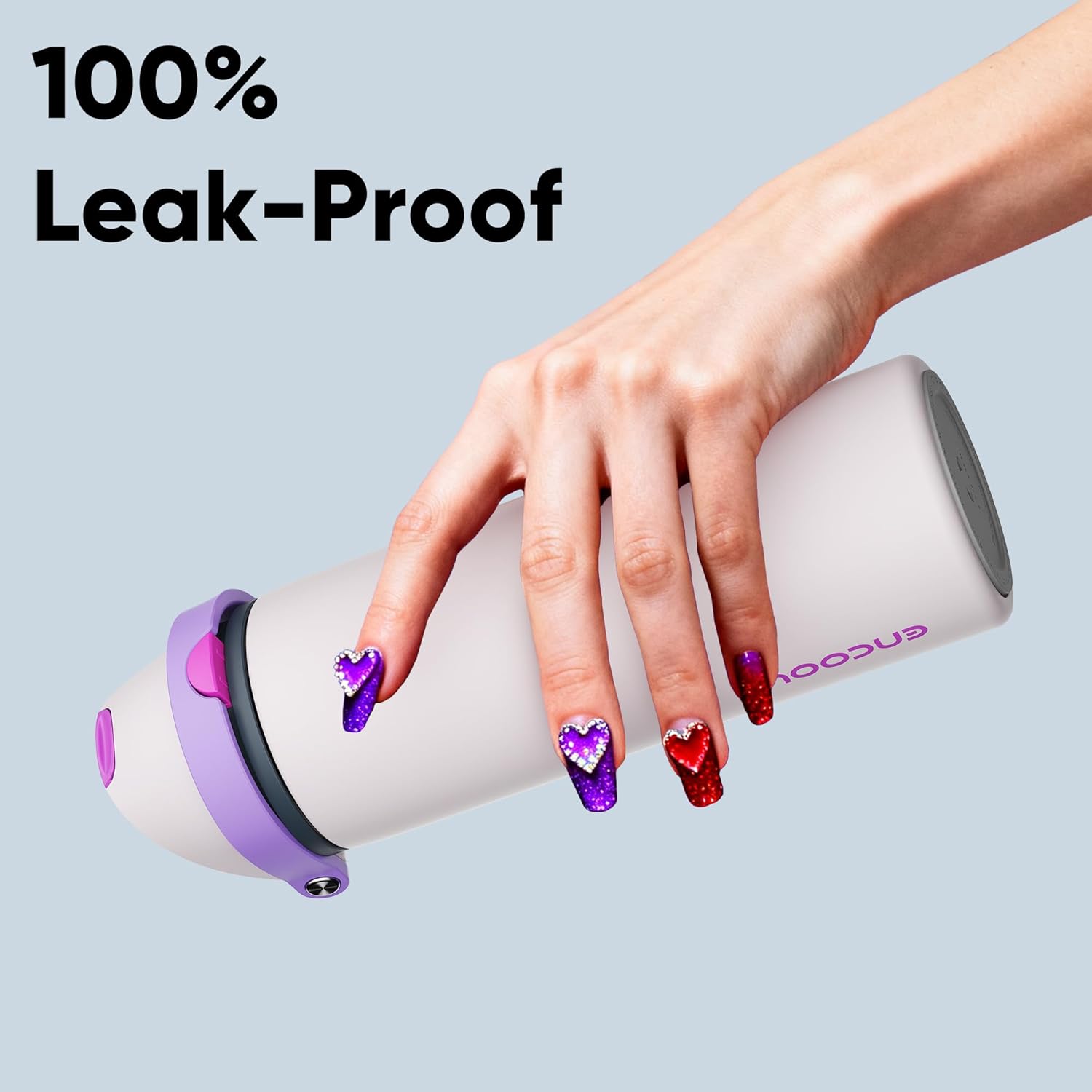 Thumbnail 5 de Encool 24 oz Insulated Stainless Steel Water Bottle with Straw and Push-Button Lid (Oyster Pink)