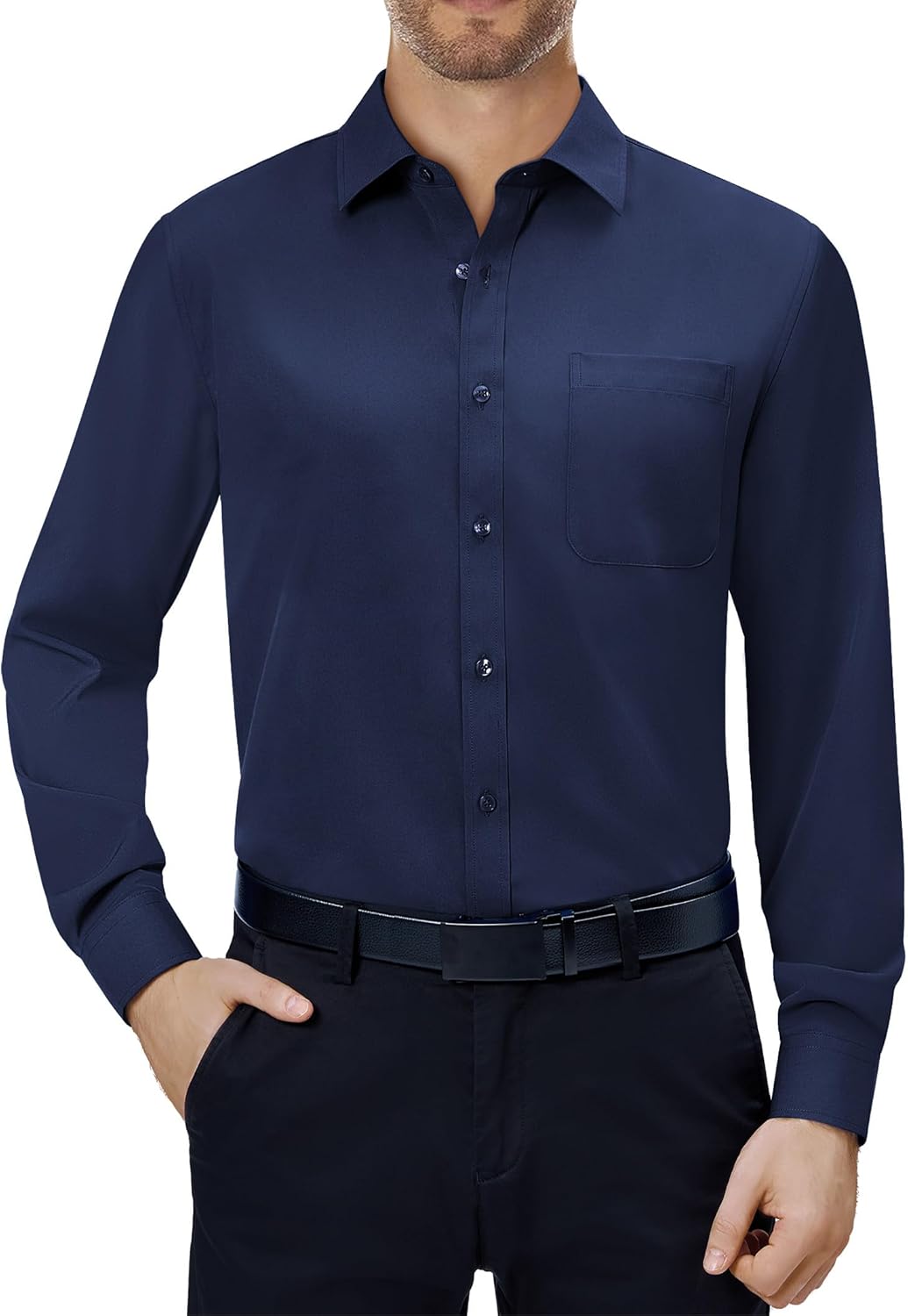 Thumbnail 4 de J.VER Hemd Herren Langarm Businesshemden aus Tencel-Elastan – Regular Fit, bügelleicht & knitterarm