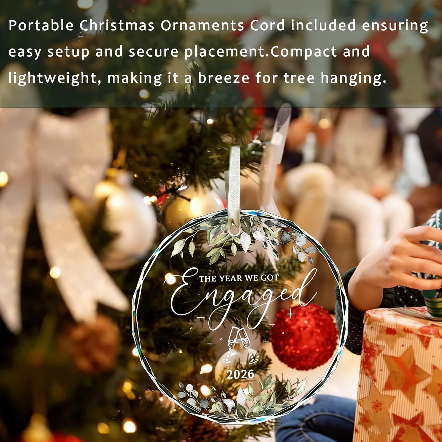 Detalle de Wedding Glass Ornament 2026