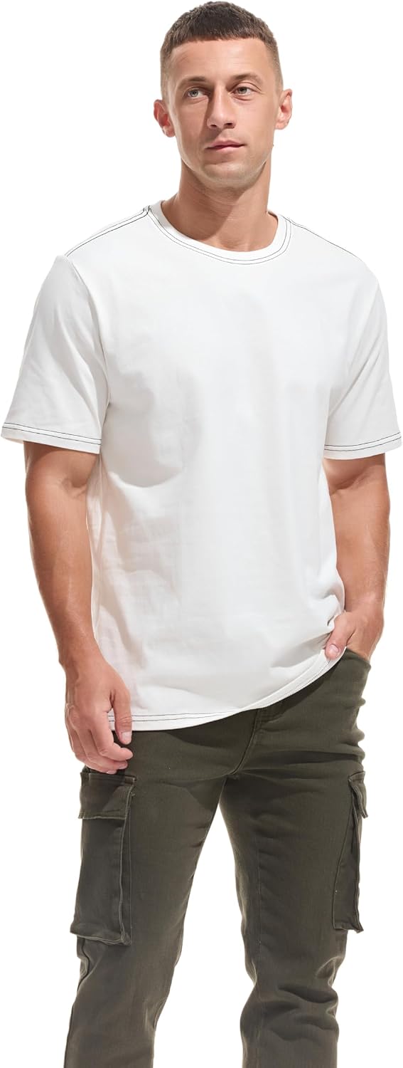 Thumbnail 2 de VEIISAR Men’s Heavy Weight Crew Neck T-Shirt (100% Cotton, Pre-Shrunk)