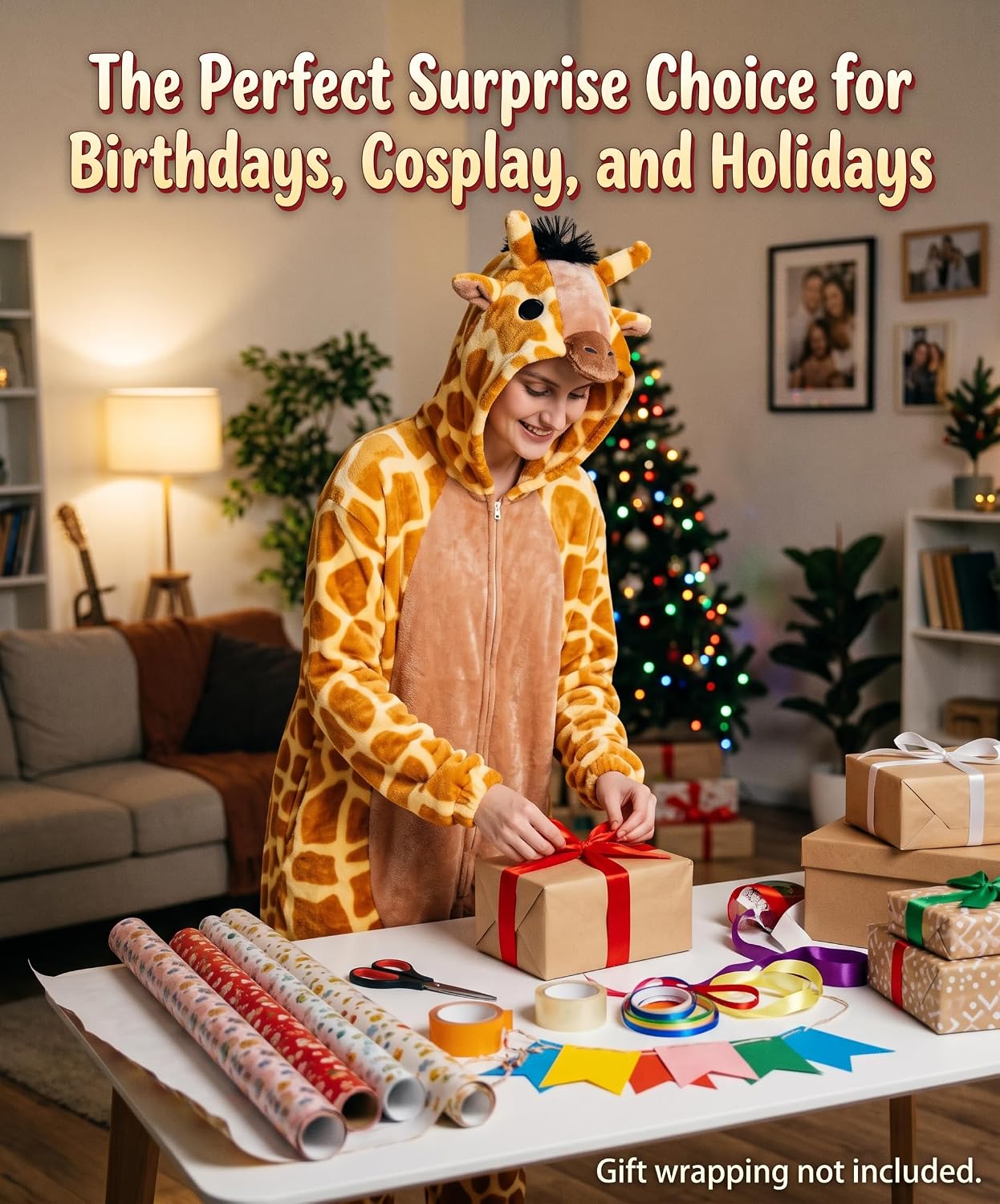 Thumbnail 6 de Hundredmore Adult Animal Onesie Pajamas with Zip Front and Pockets