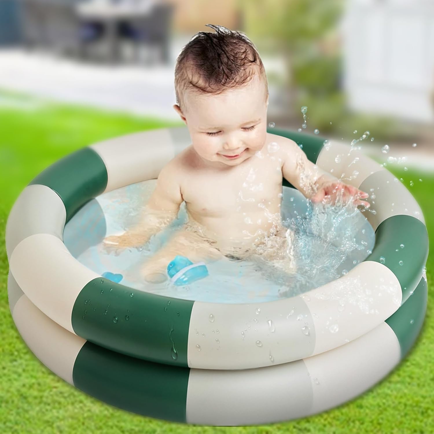 Detalle 2 de Aufblasbares Schwimmbecken 90 cm aus PVC – Planschbecken in Blütenform für Kinder (3–10 Jahre)