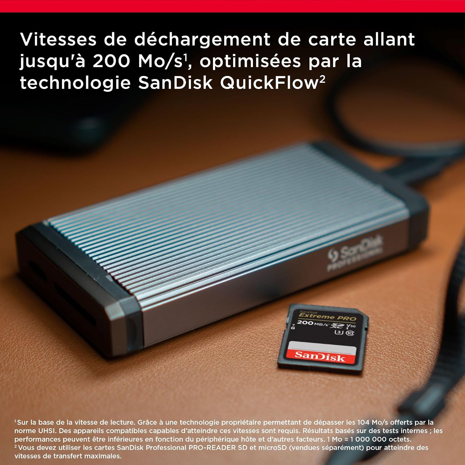 Detalle de SanDisk Extreme PRO Carte SDXC 256 Go – Vitesse jusqu'à 200 Mo/s, UHS-I, V30, 4K UHD
