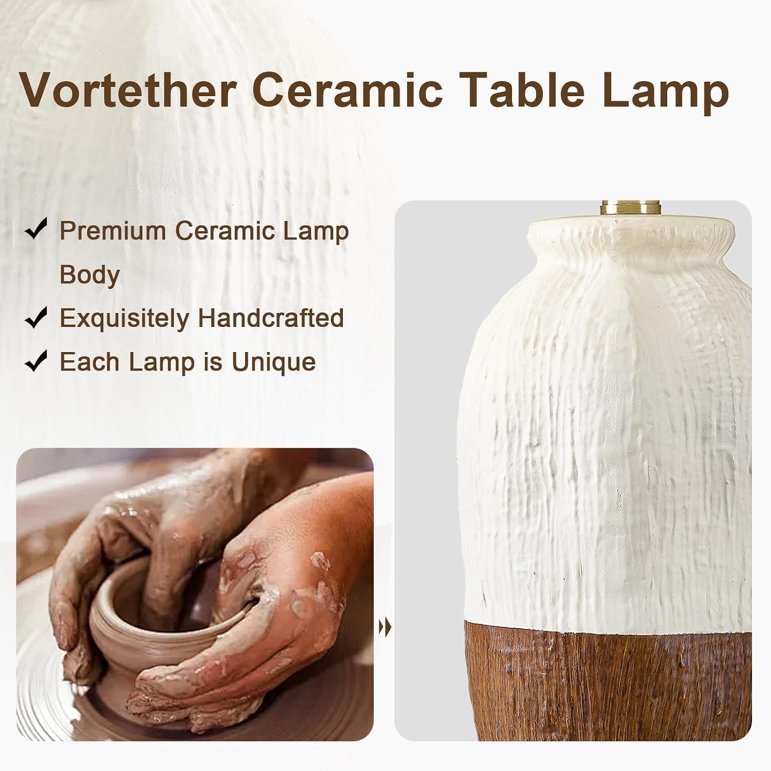 Thumbnail 2 de Vortether Ceramic Table Lamp, 22.5-Inch