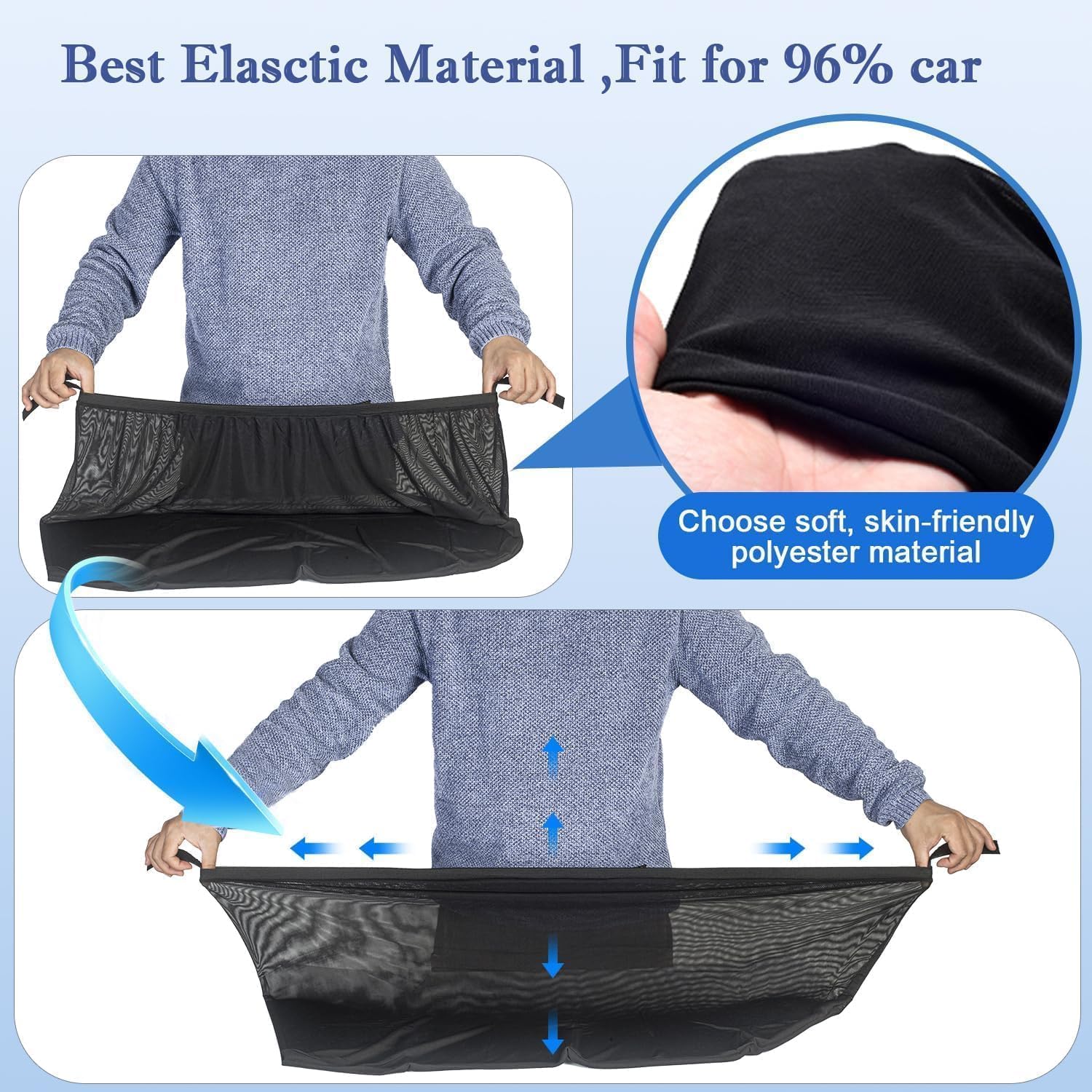 Thumbnail 3 de Yayalovehomee Car Rear Side Window Shades – 2 Pack breathable mesh sun shades for camping, fits 96% of cars