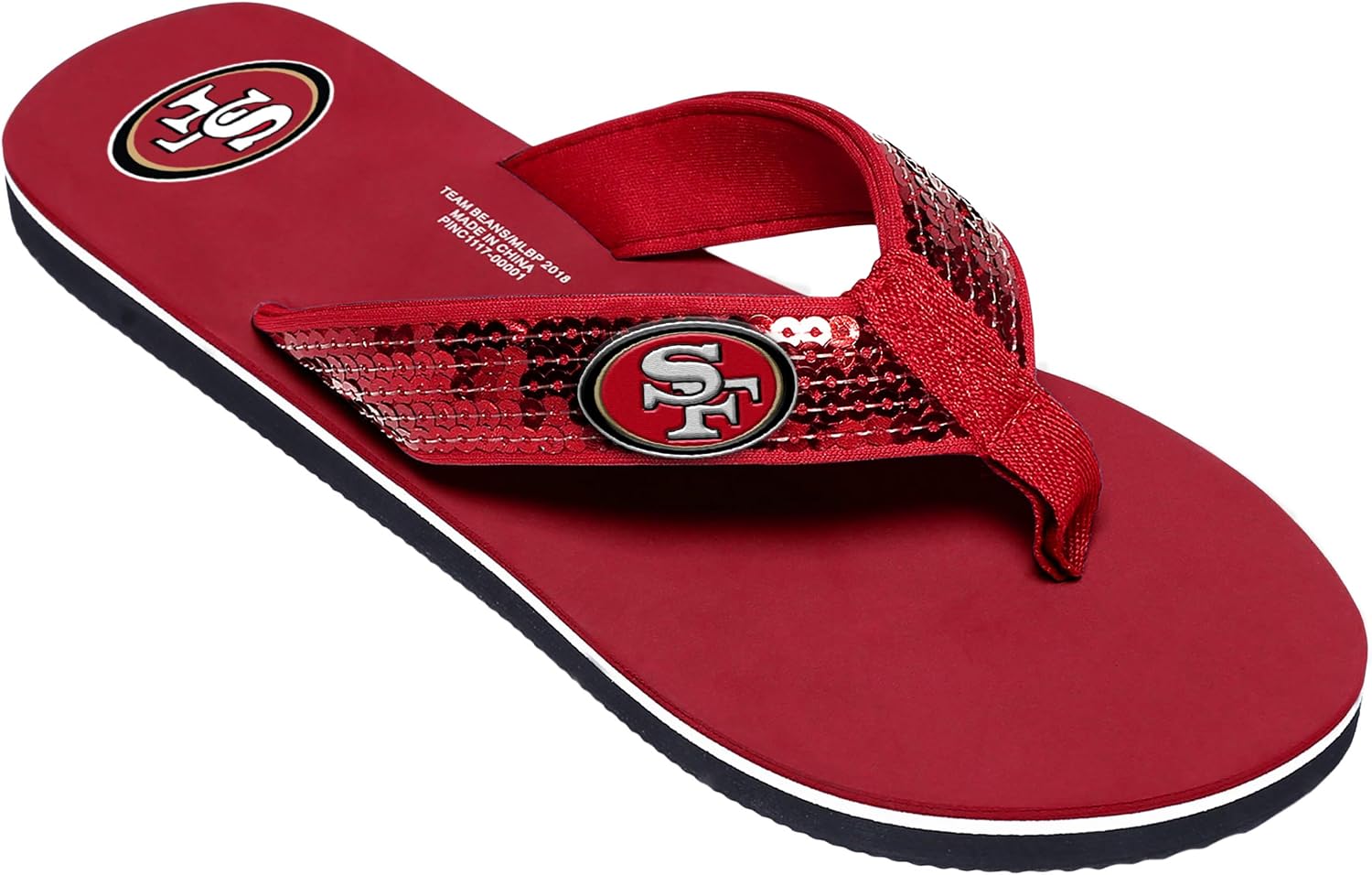 Thumbnail 1 de FOCO Women’s NFL Team Logo Sequin Strap Sandals (Flip-Flops)