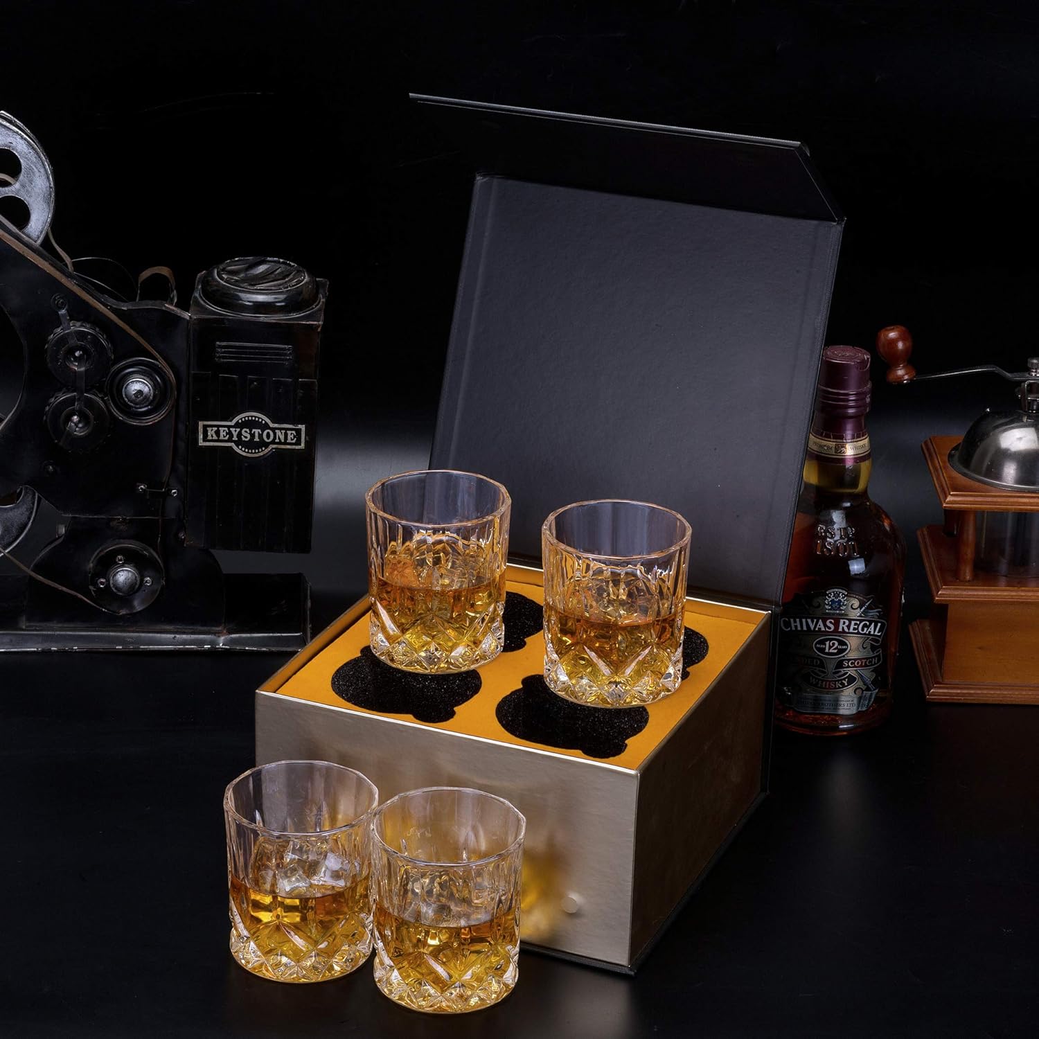 Thumbnail 4 de KANARS - Verres à Whisky en cristal sans plomb (4 pièces) – 300 ml, coffret cadeau