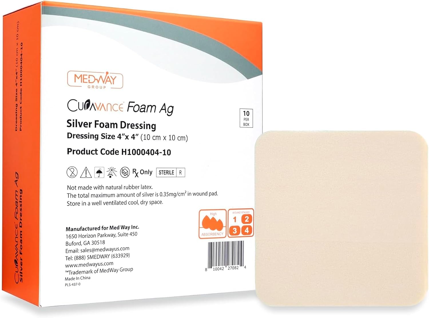 Detalle de MedVance Silver Foam Dressing, 4 x 4 in.