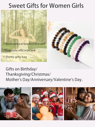 Detalle 2 de Aretas Black Tourmaline Eye of The Tiger Hematite Crystal Beaded Bracelet for Women