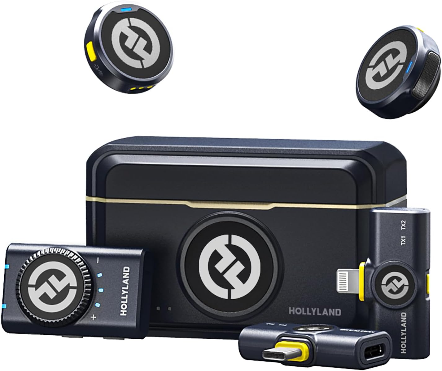 Detalle de Hollyland LARK M2 Wireless Lavalier Microphone, 48 kHz/24-bit, Noise Cancellation