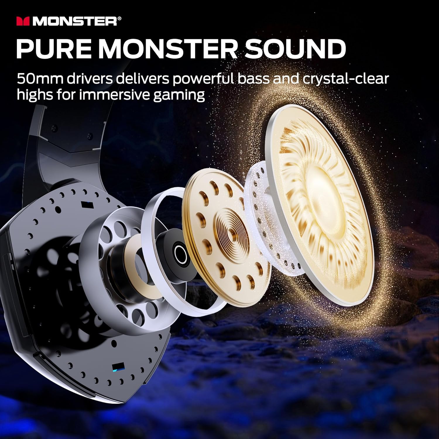 Detalle 2 de Monster Mission 300 Wireless Headset 48H Battery
