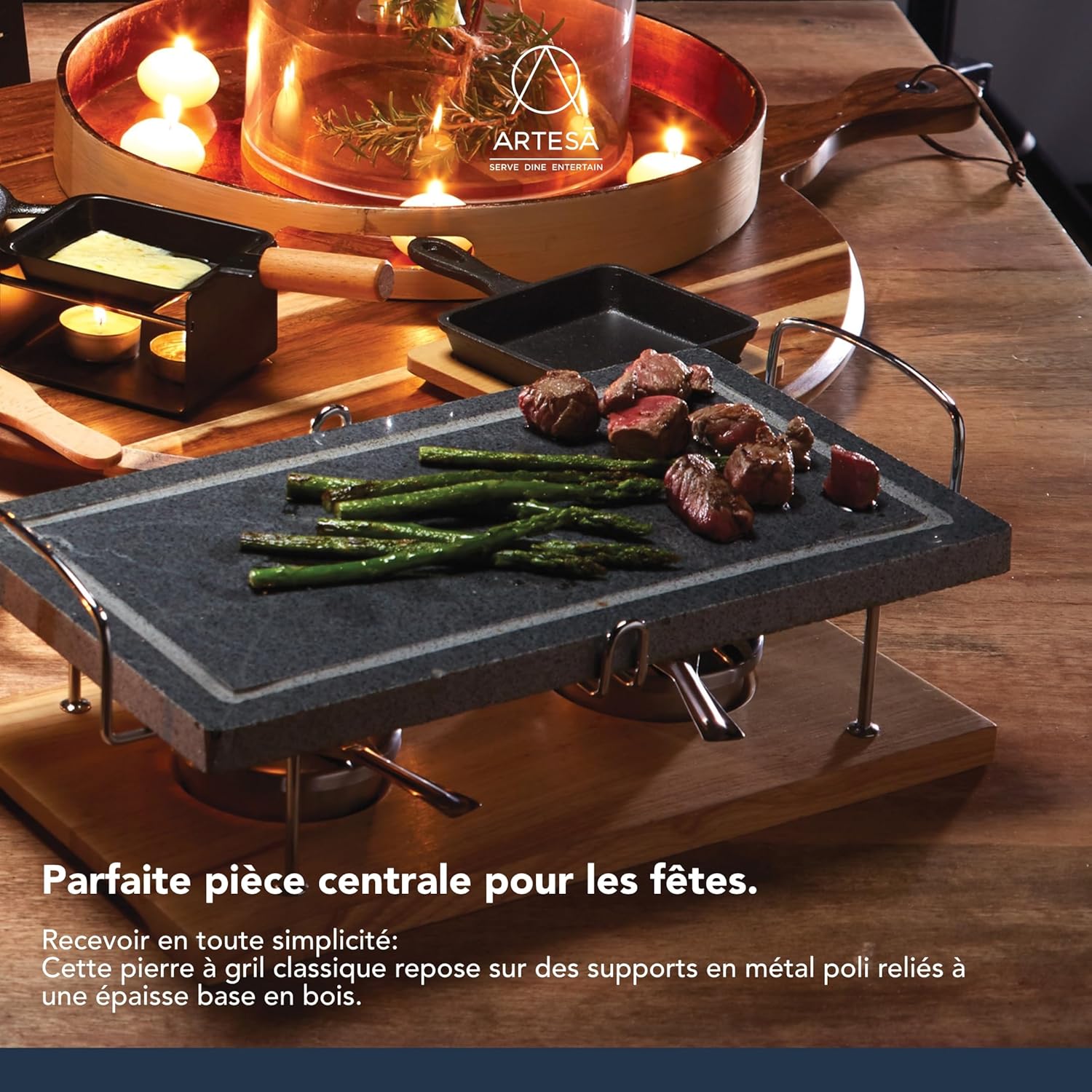 Thumbnail 6 de Artesà Marble Hot Stone Grill, 41,5 x 22 x 15 cm - cuisson conviviale au centre de la table