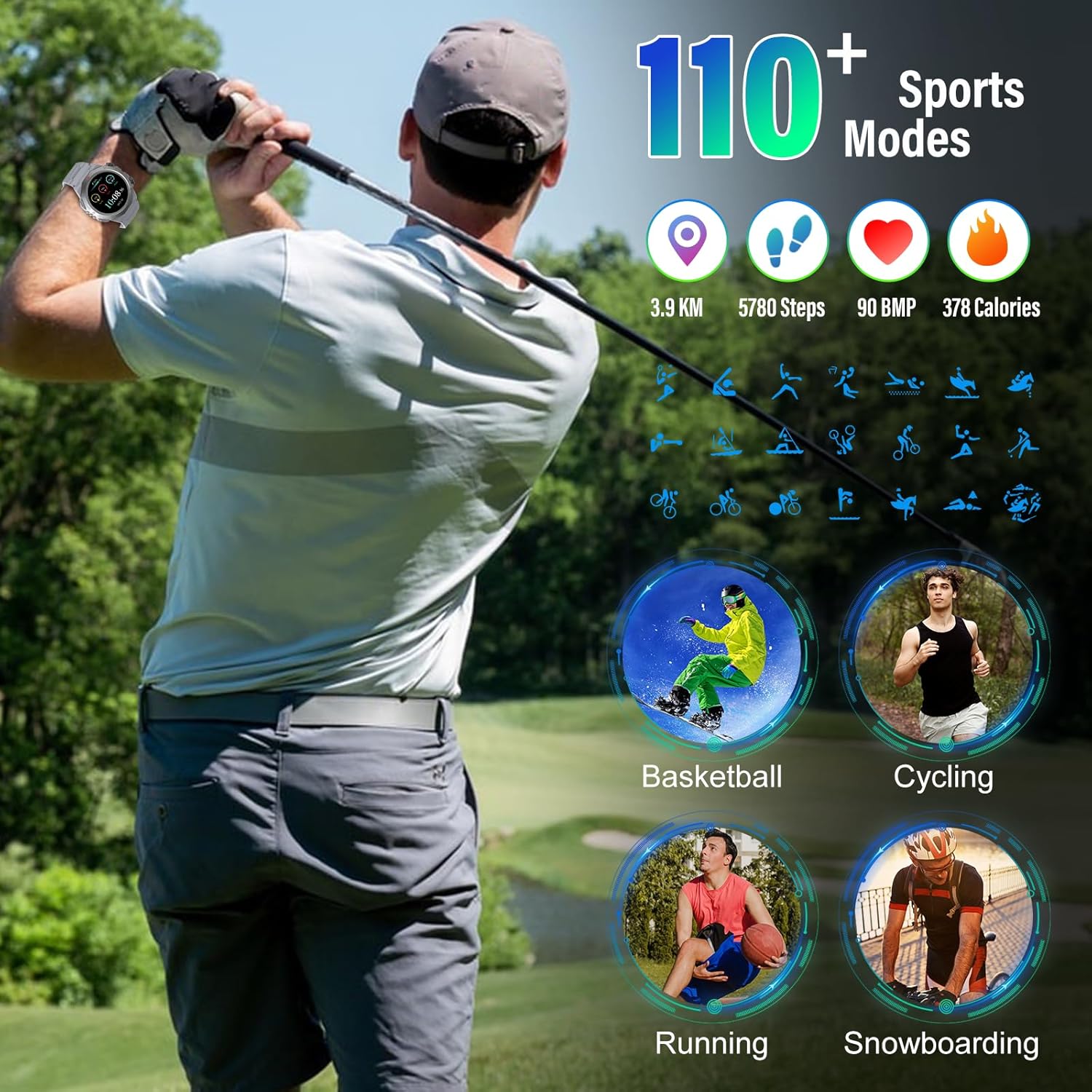 Thumbnail 1 de Military smartwatch 1.39 inch HD