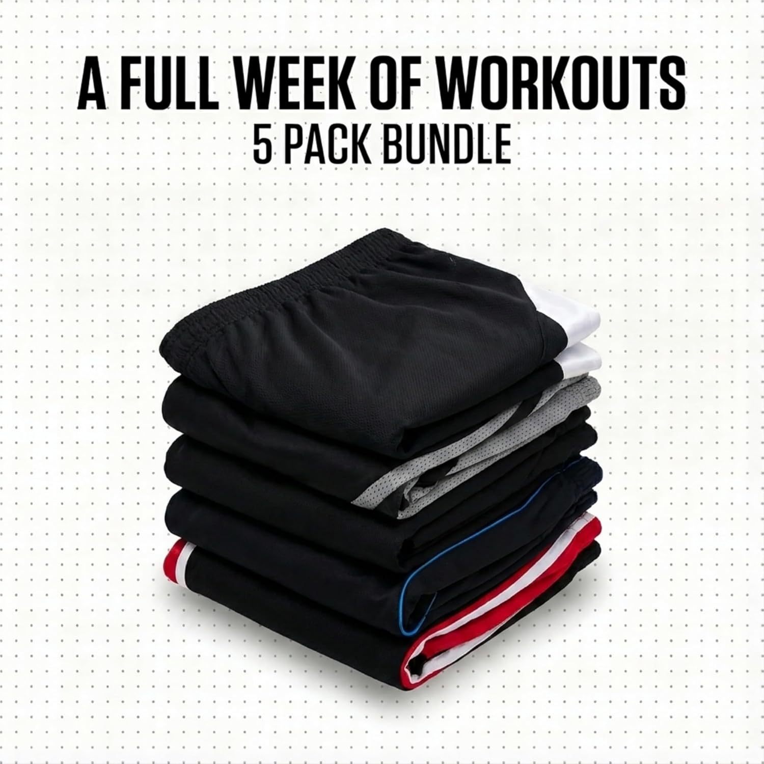 Thumbnail 4 de Ultra Performance 5 Pack Mens Shorts: All-In-One Athletic Gym Shorts Set