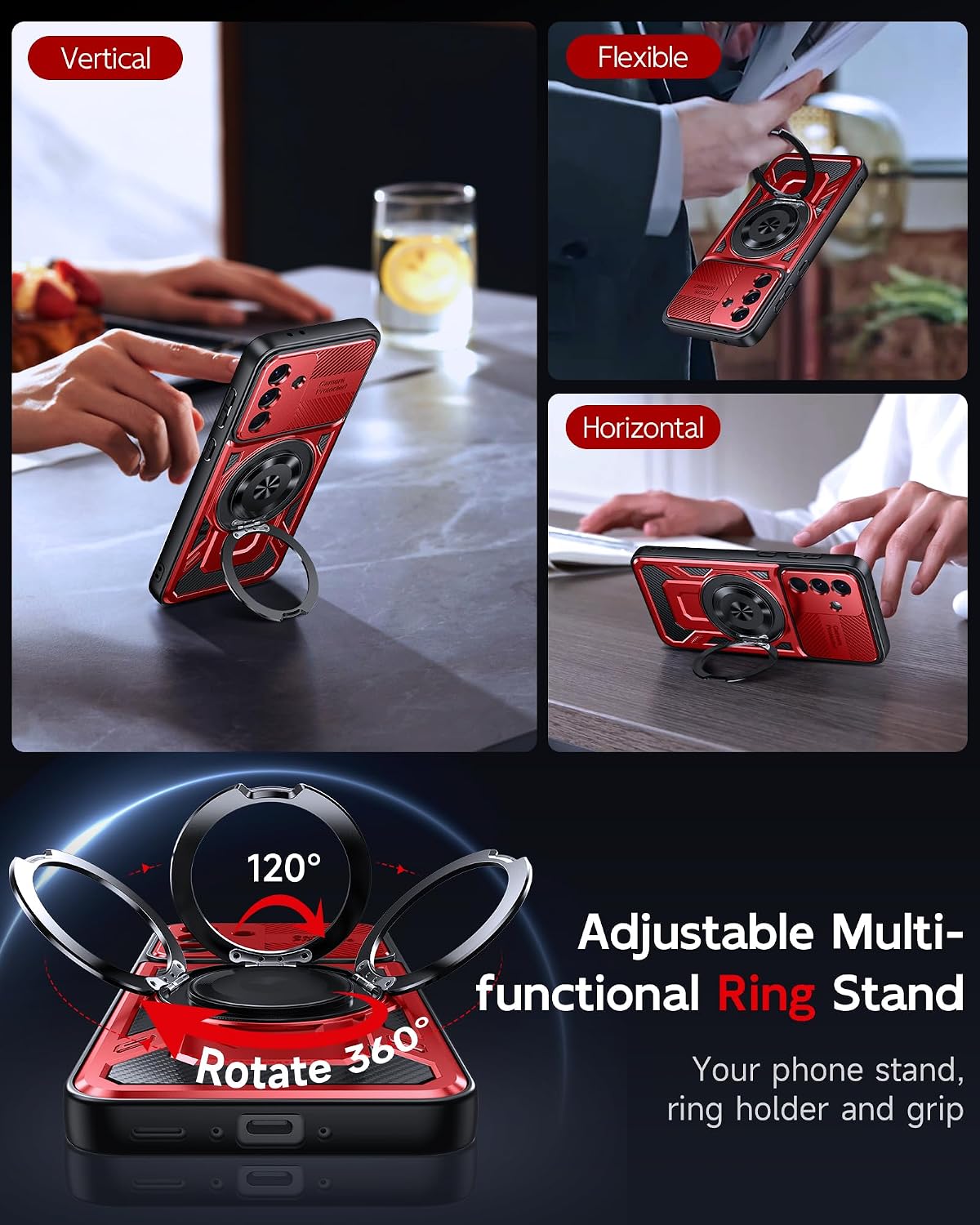 Thumbnail 6 de LeYi Samsung Galaxy A36 5G case with ring stand