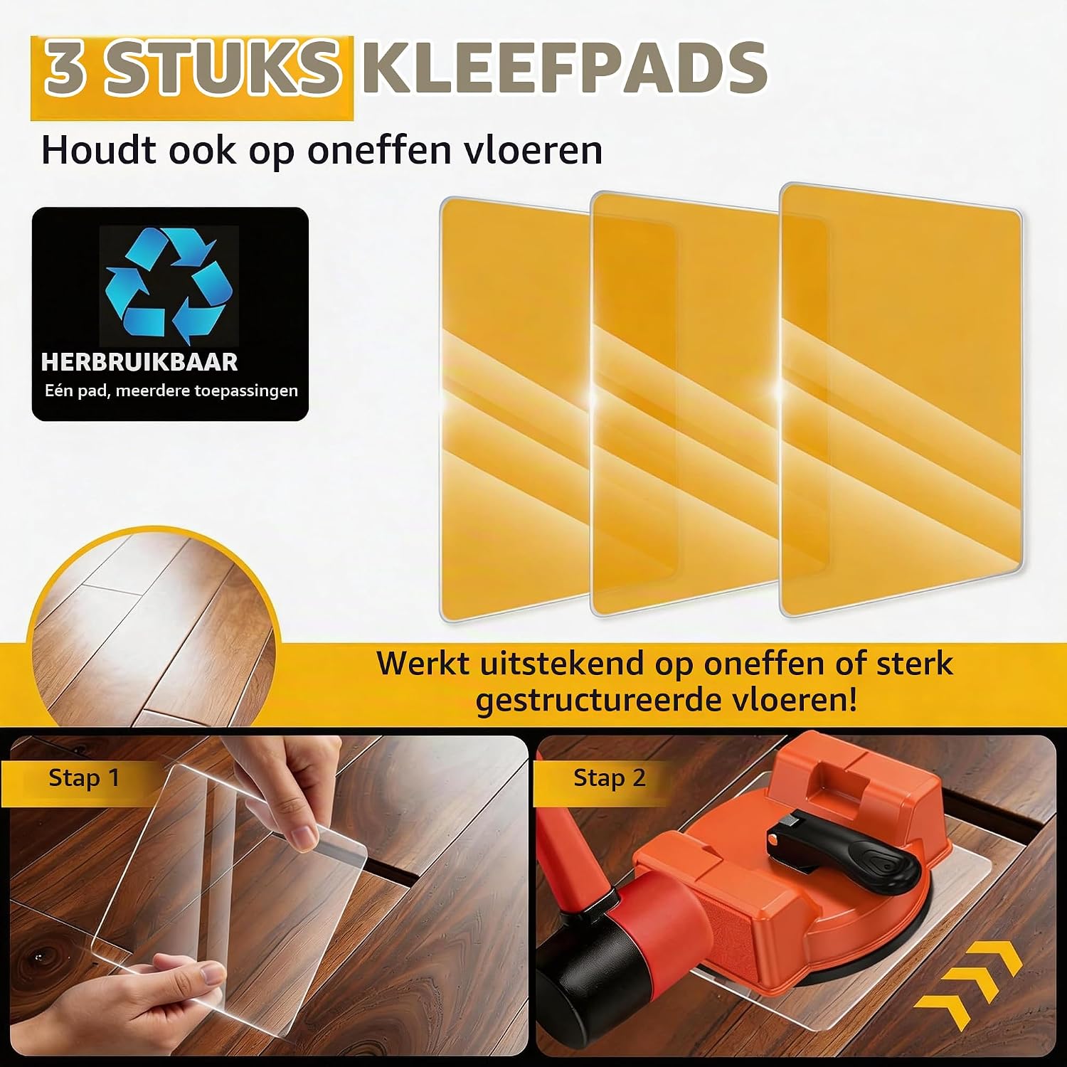 Thumbnail 3 de DYXDYC Outil de réparation des joints de sol: vloerherstelgereedschap met zuignap en 3 kleefpads