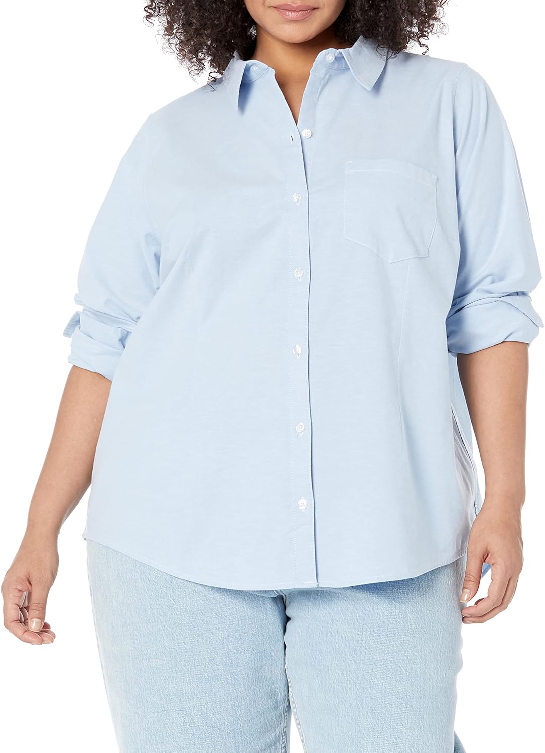 Thumbnail 4 de Amazon Essentials Women’s Regular Fit Long Sleeve Stretch Oxford Button-Down Shirt (Plus Size available)