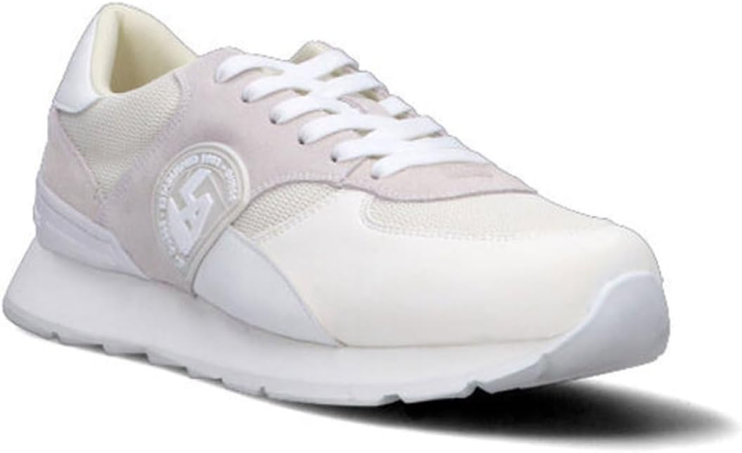 Detalle de Guess Homme Fano Sneaker : sneaker en cuir blanc avec détails beige