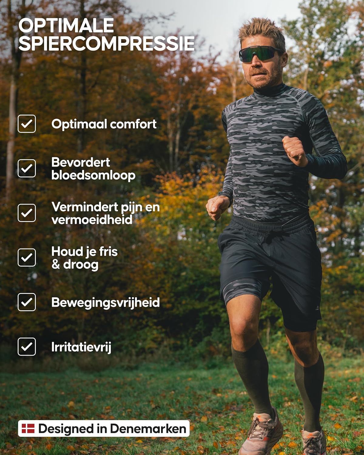 Thumbnail 4 de DANISH ENDURANCE Compressietop voor heren, lange mouw, 2-pack met mesh