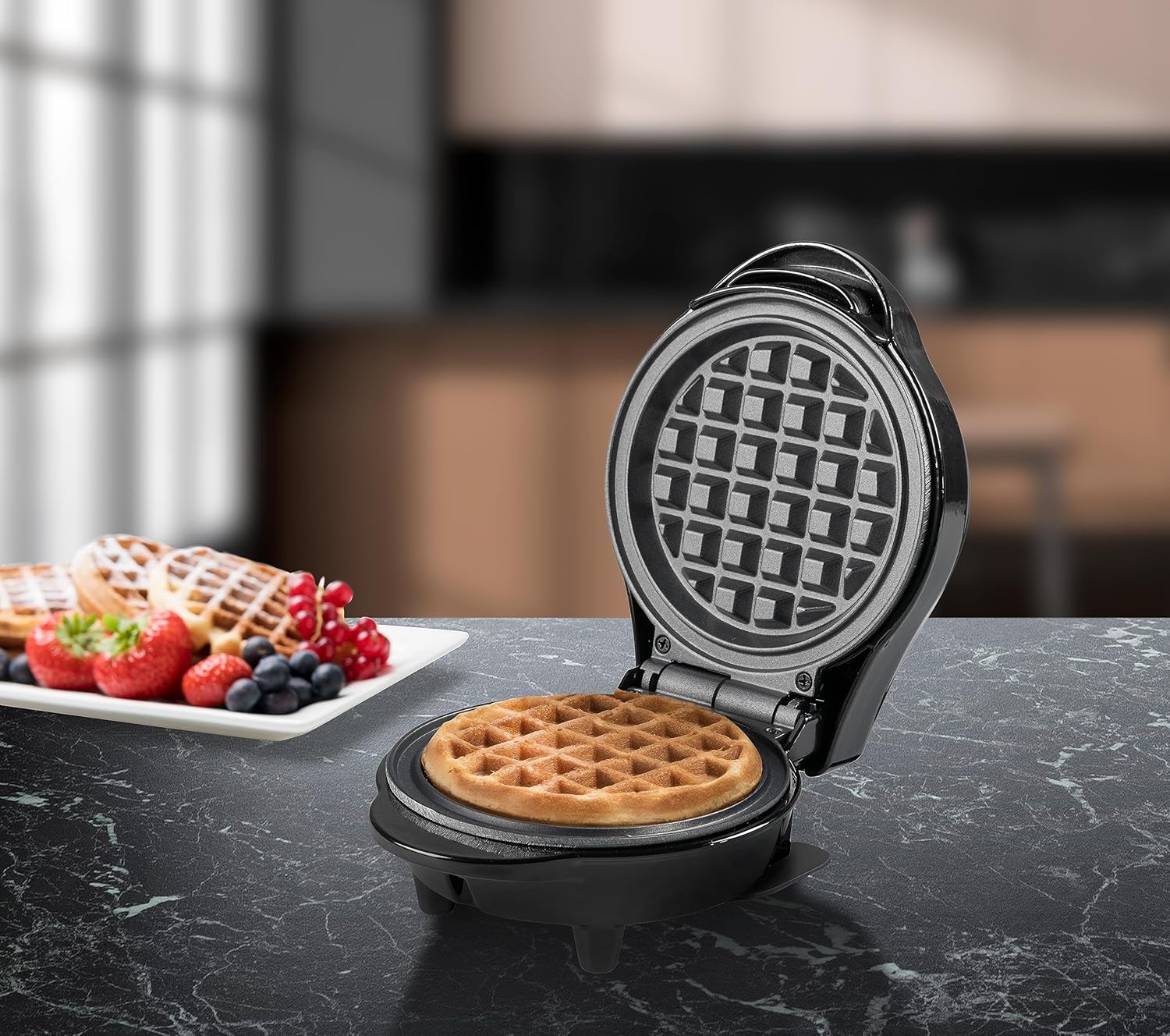 Thumbnail 3 de Bestron Mini-Waffeleisen für klassische Waffeln – 550 W, Schwarz