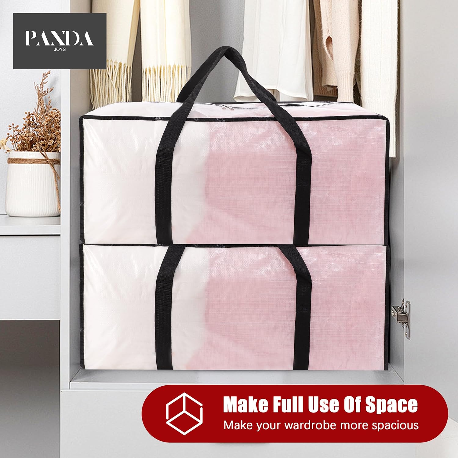 Thumbnail 6 de PANDA JOYS Extra Large Moving Bags (8-Pack) with Zippers & Carry Handles, Semi-Transparent