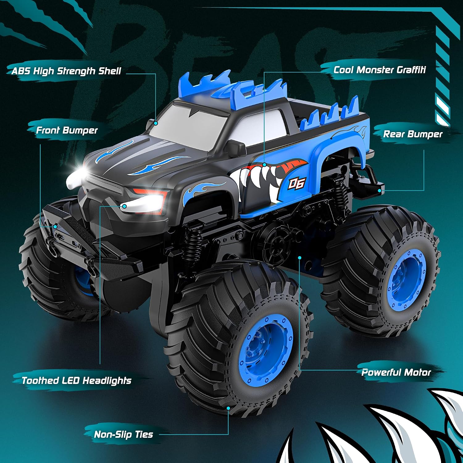 Thumbnail 6 de Remote Control Monster Truck with 2.4GHz Control, 360° Spins and Upright Driving