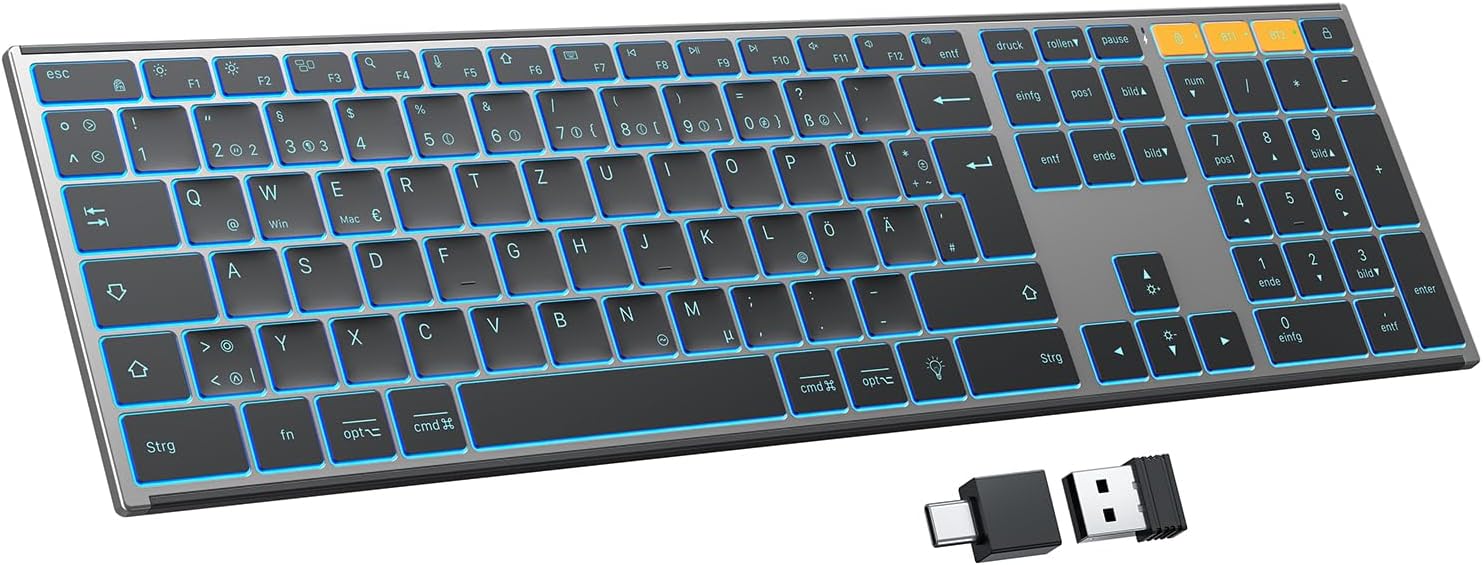Detalle de OMOTON Bluetooth Tastatur Kabellos 1000 mAh ⌨