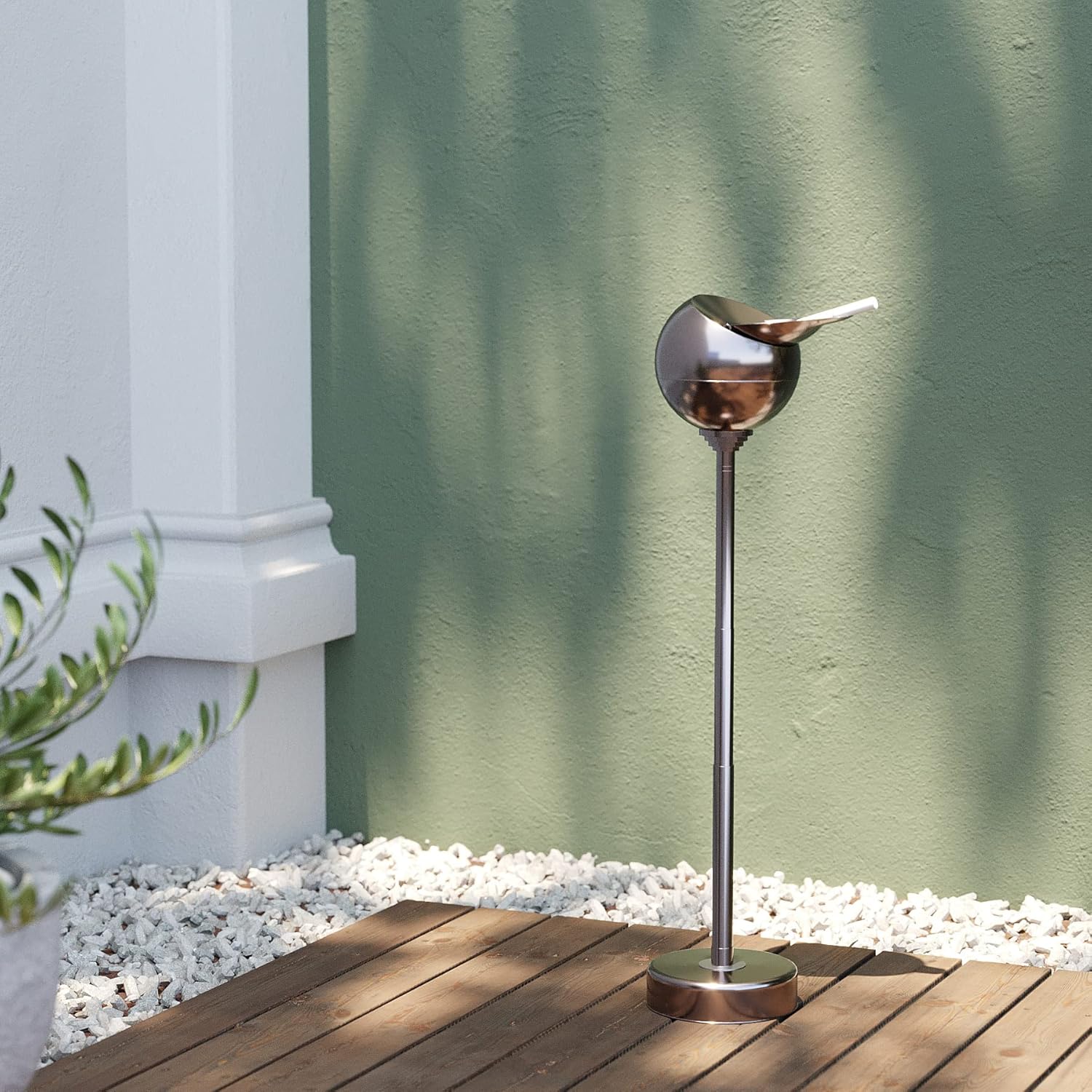 Detalle 2 de Kare Design Portacenere a stelo Spheric in metallo antracite, retrò